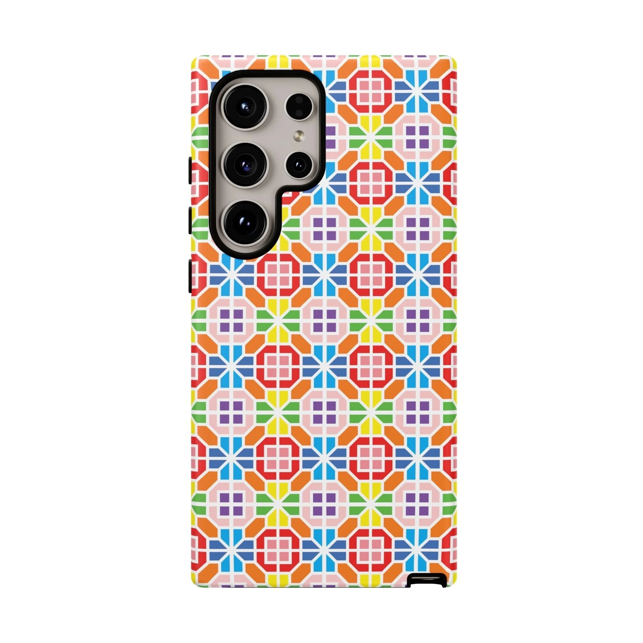 Bespattered Facade Geometric Rainbow Mosaic Tough Case by Bespattered Facade