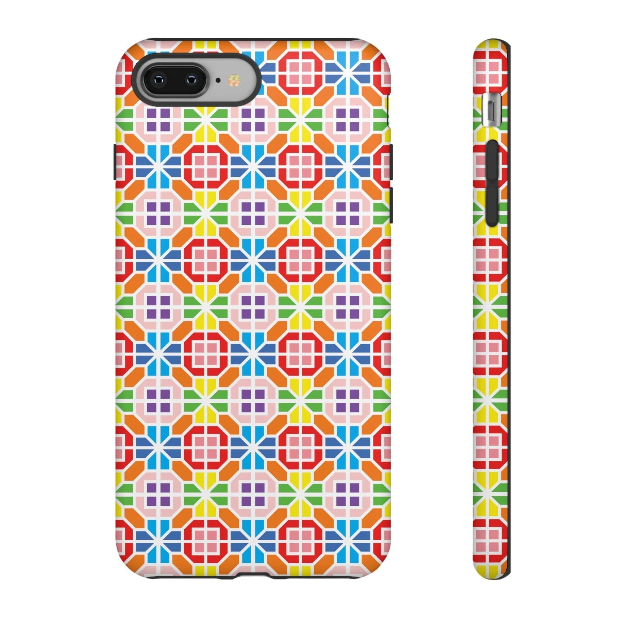 Bespattered Facade Geometric Rainbow Mosaic Tough Case by Bespattered Facade