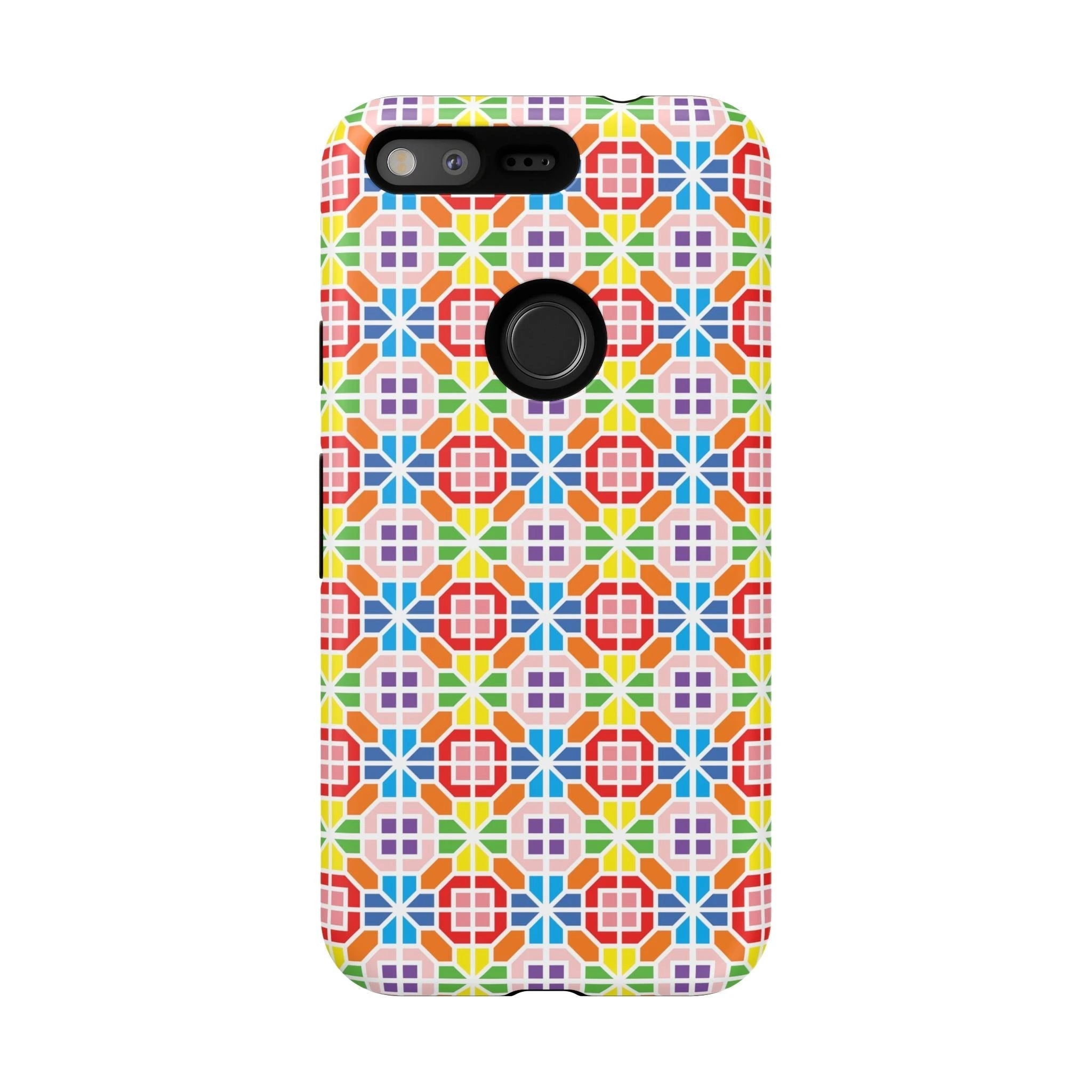 Bespattered Facade Geometric Rainbow Mosaic Tough Case by Bespattered Facade