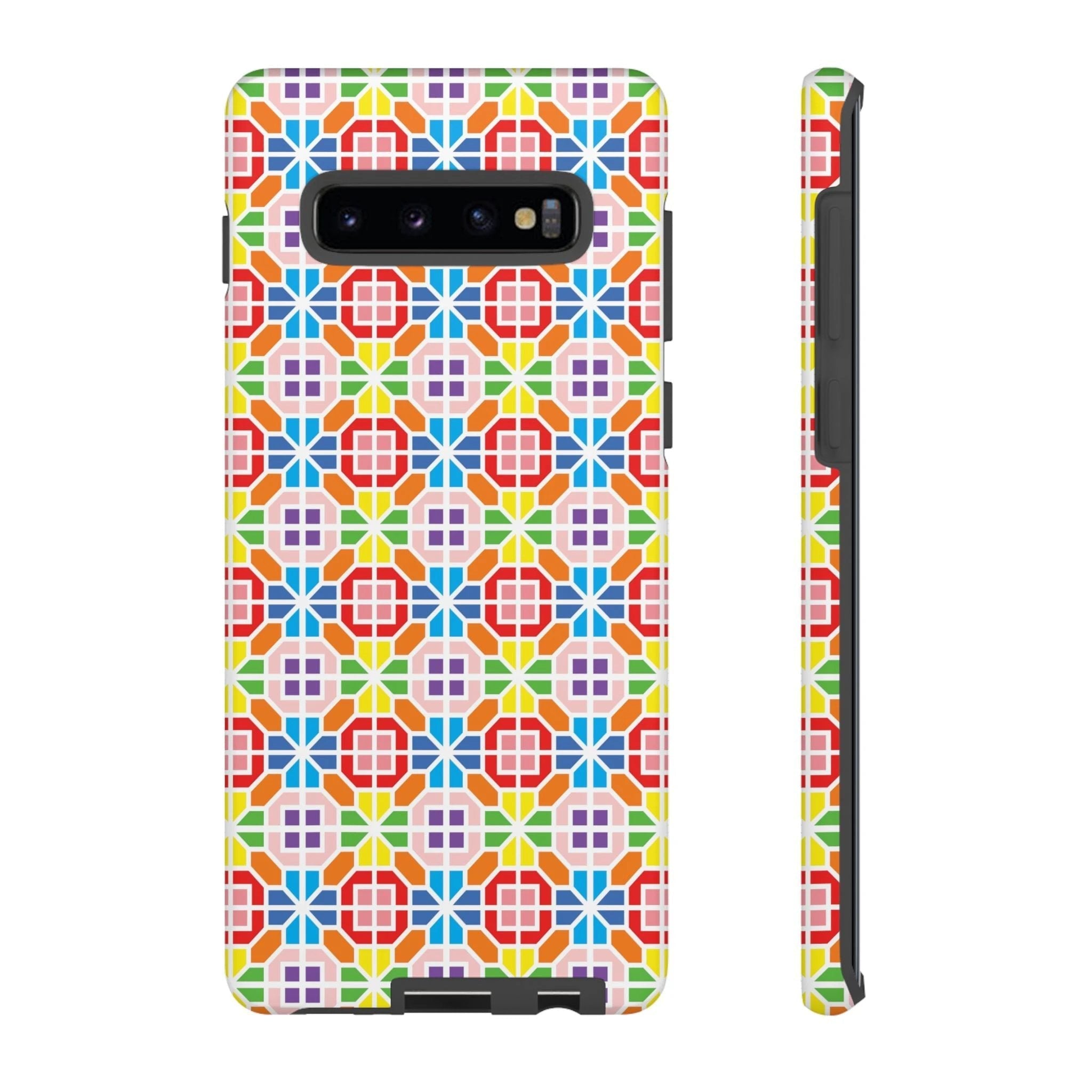 Bespattered Facade Geometric Rainbow Mosaic Tough Case by Bespattered Facade
