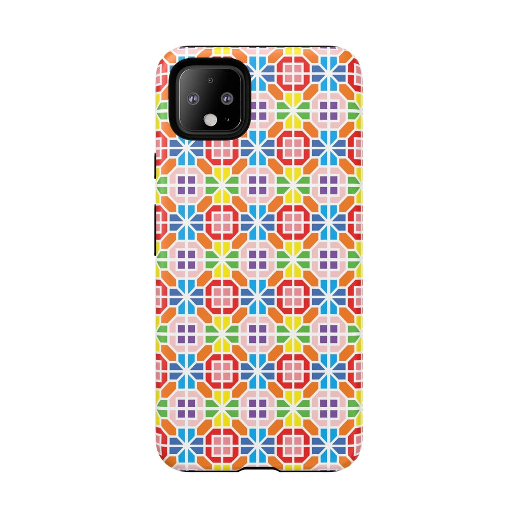 Bespattered Facade Geometric Rainbow Mosaic Tough Case by Bespattered Facade