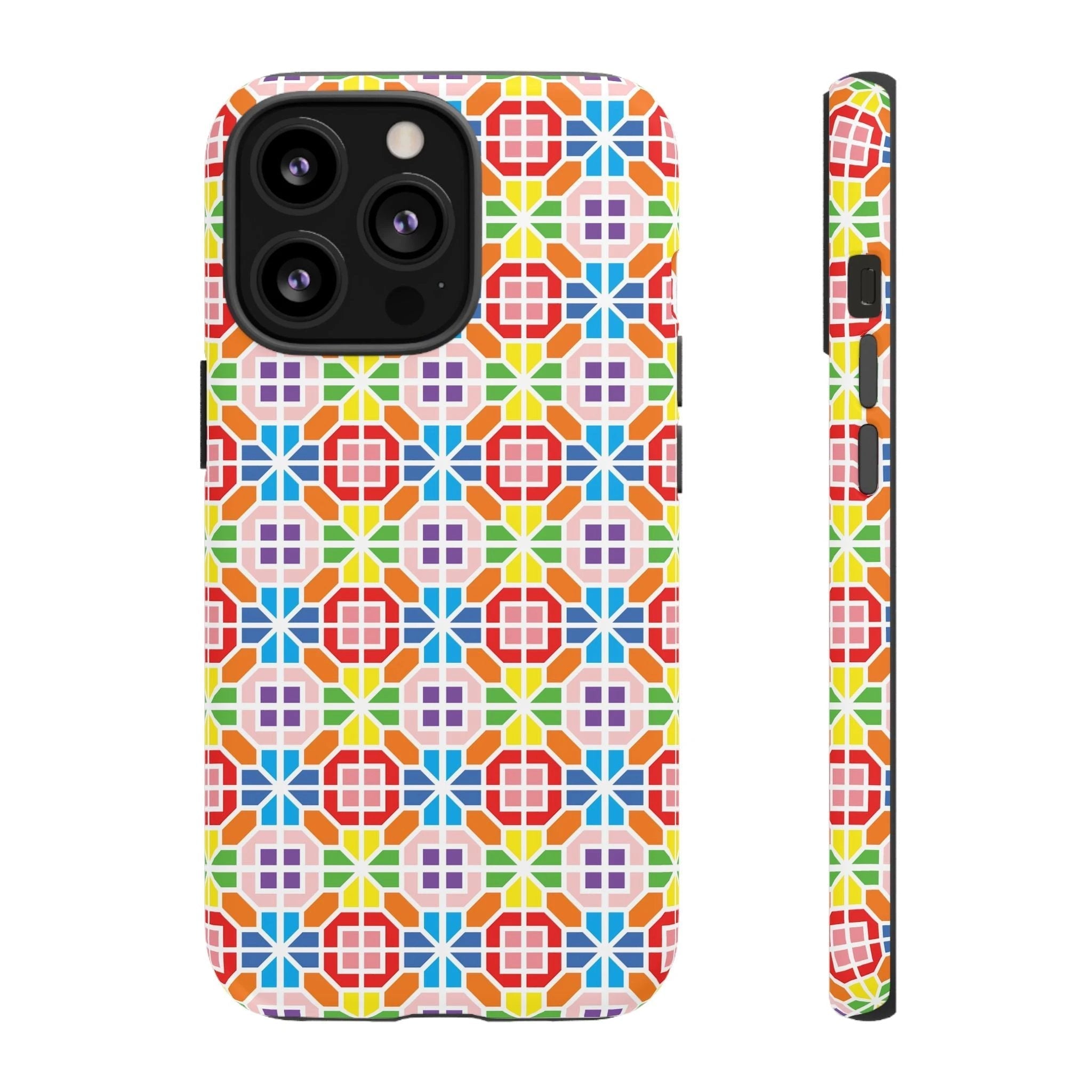 Bespattered Facade Geometric Rainbow Mosaic Tough Case by Bespattered Facade