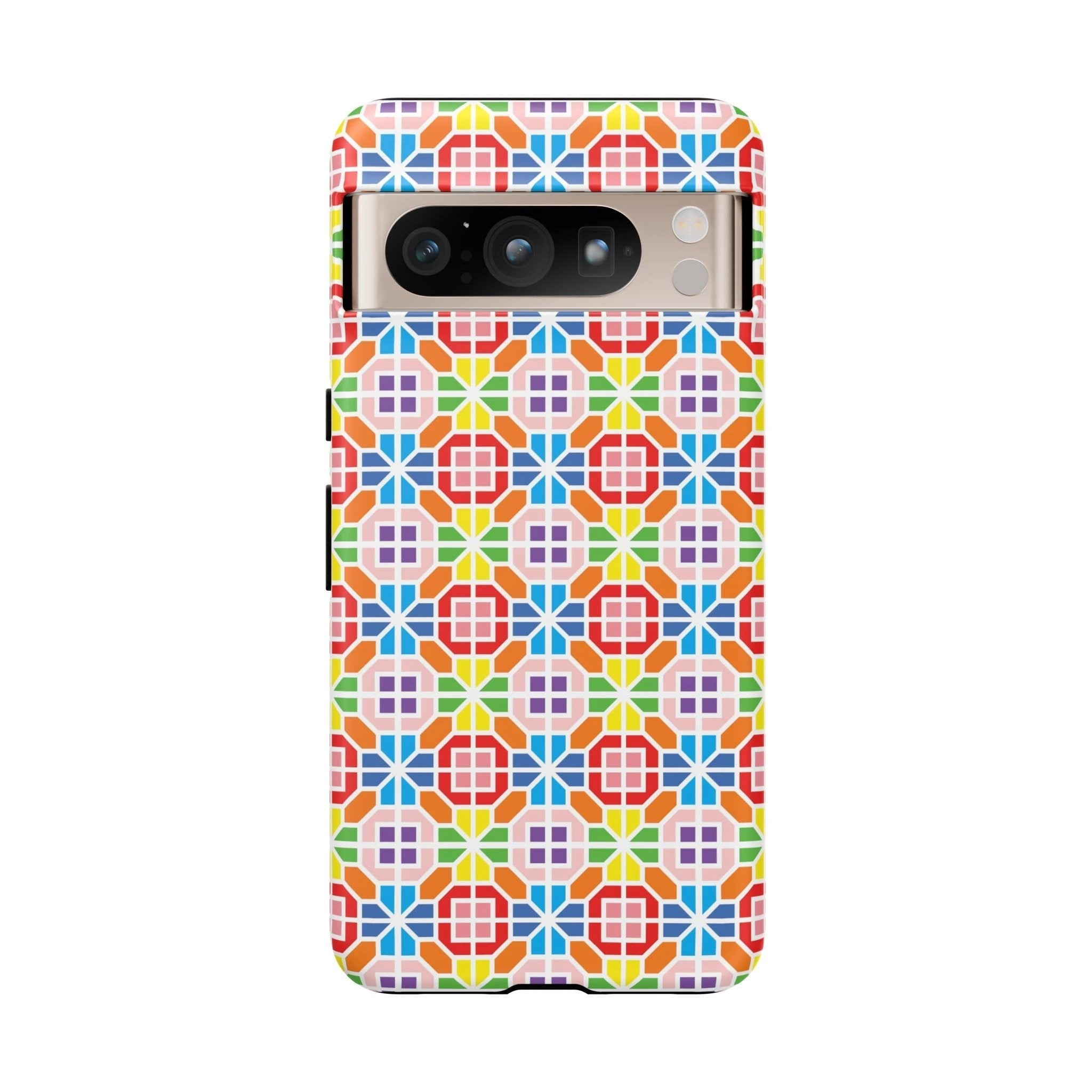 Bespattered Facade Geometric Rainbow Mosaic Tough Case by Bespattered Facade