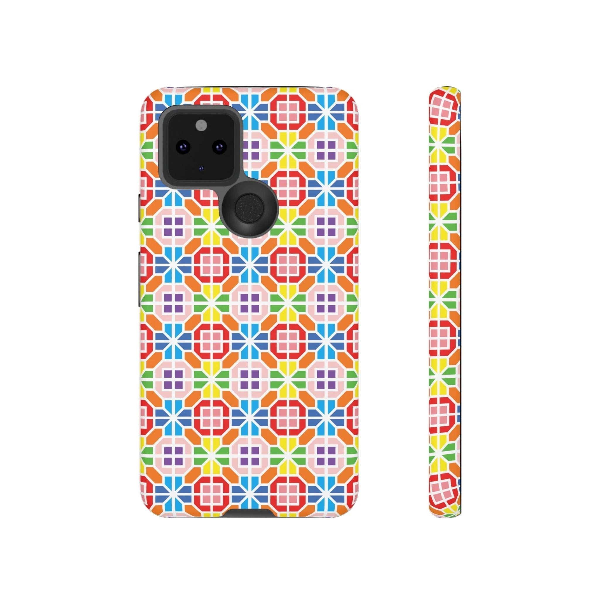 Bespattered Facade Geometric Rainbow Mosaic Tough Case by Bespattered Facade