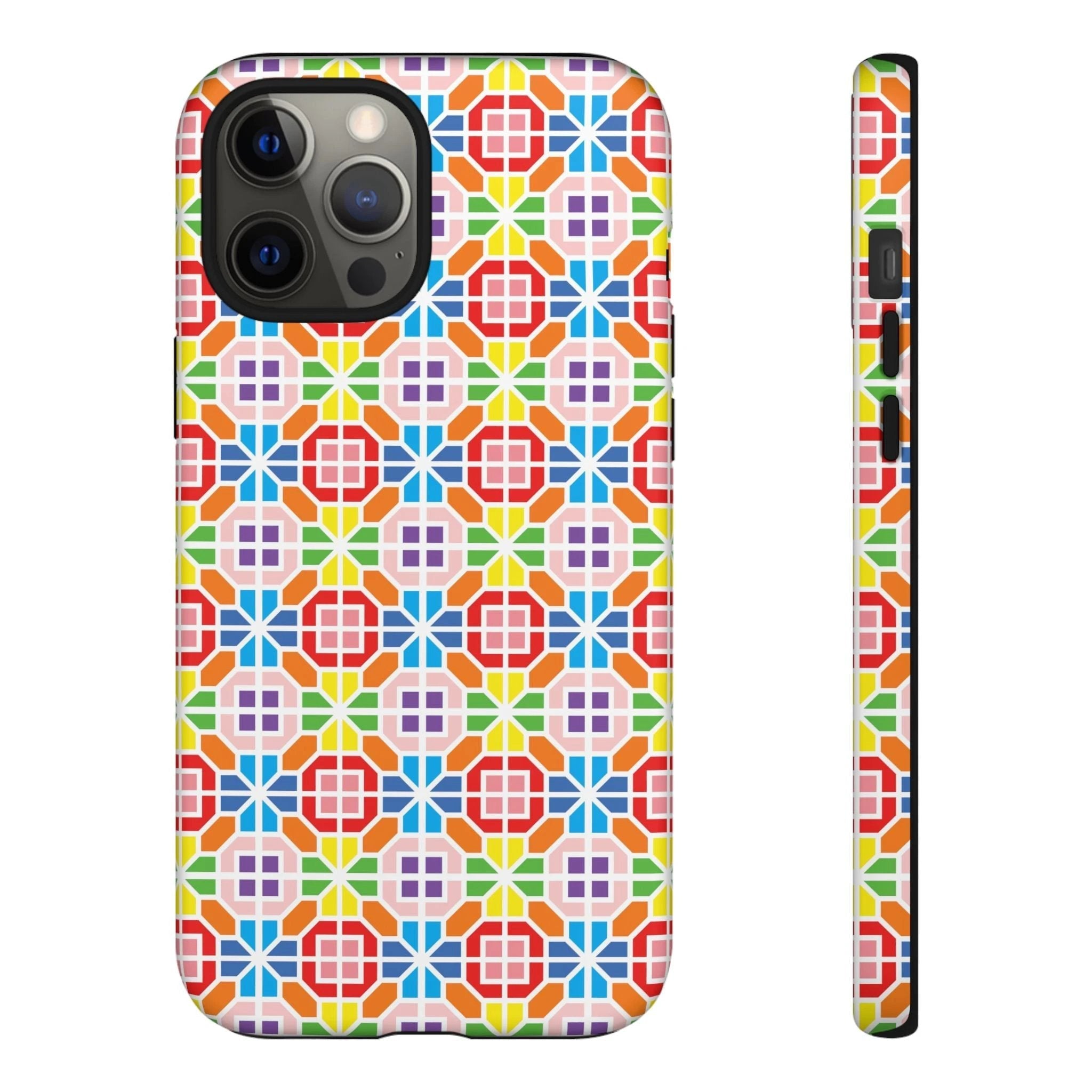 Bespattered Facade Geometric Rainbow Mosaic Tough Case by Bespattered Facade