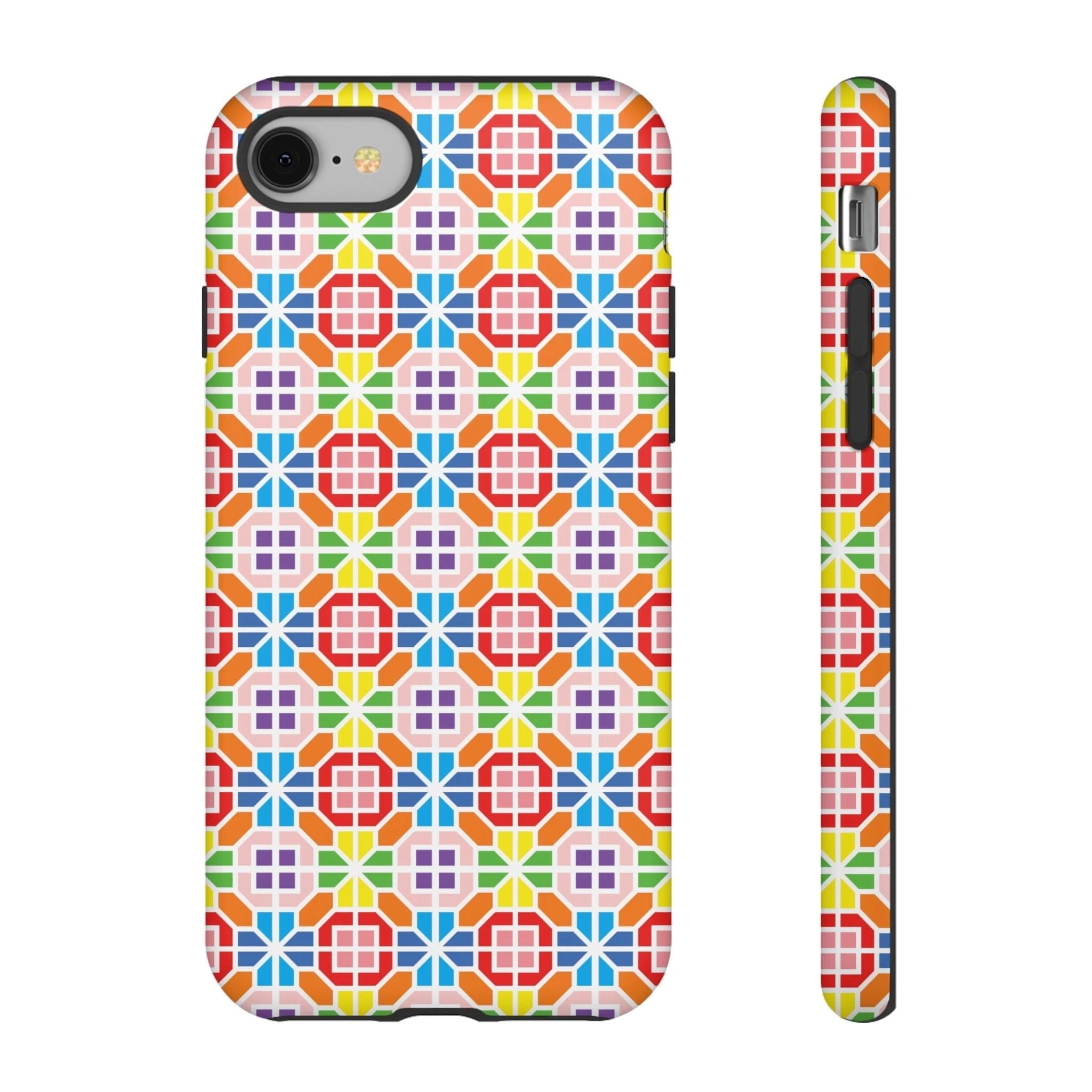 Bespattered Facade Geometric Rainbow Mosaic Tough Case by Bespattered Facade