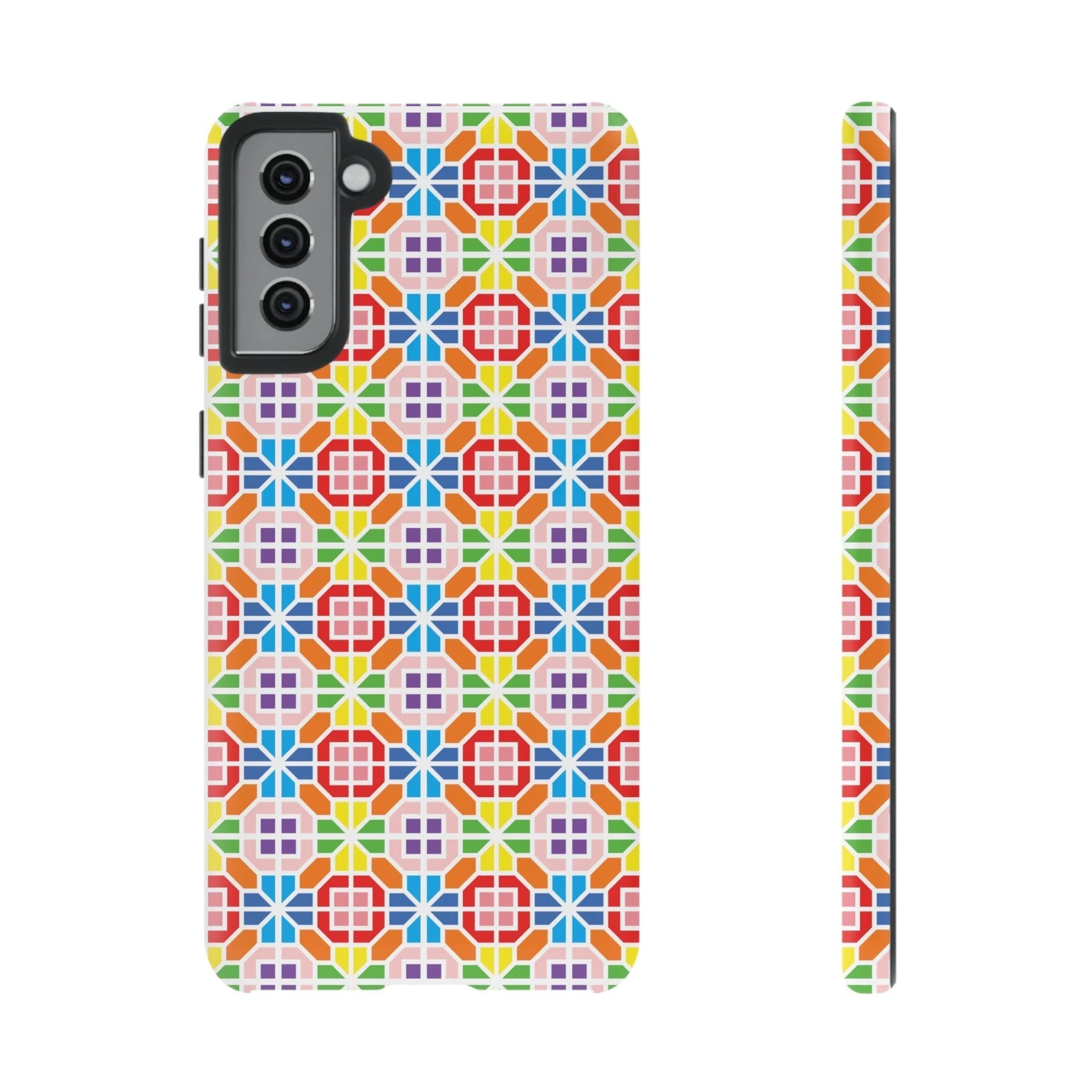 Bespattered Facade Geometric Rainbow Mosaic Tough Case by Bespattered Facade