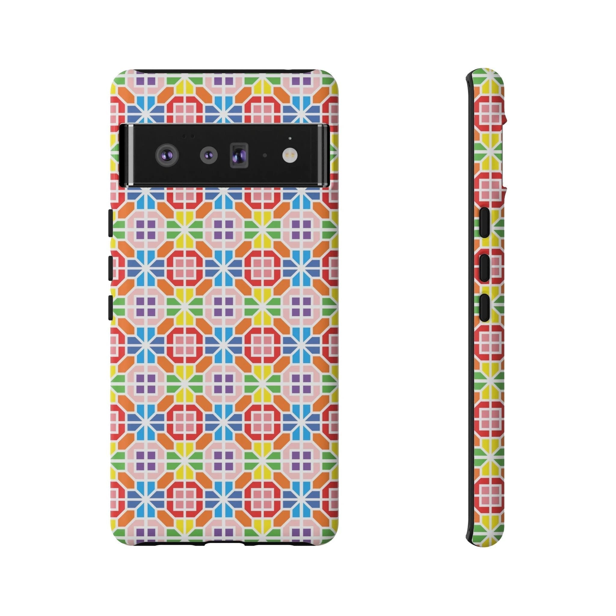 Bespattered Facade Geometric Rainbow Mosaic Tough Case by Bespattered Facade