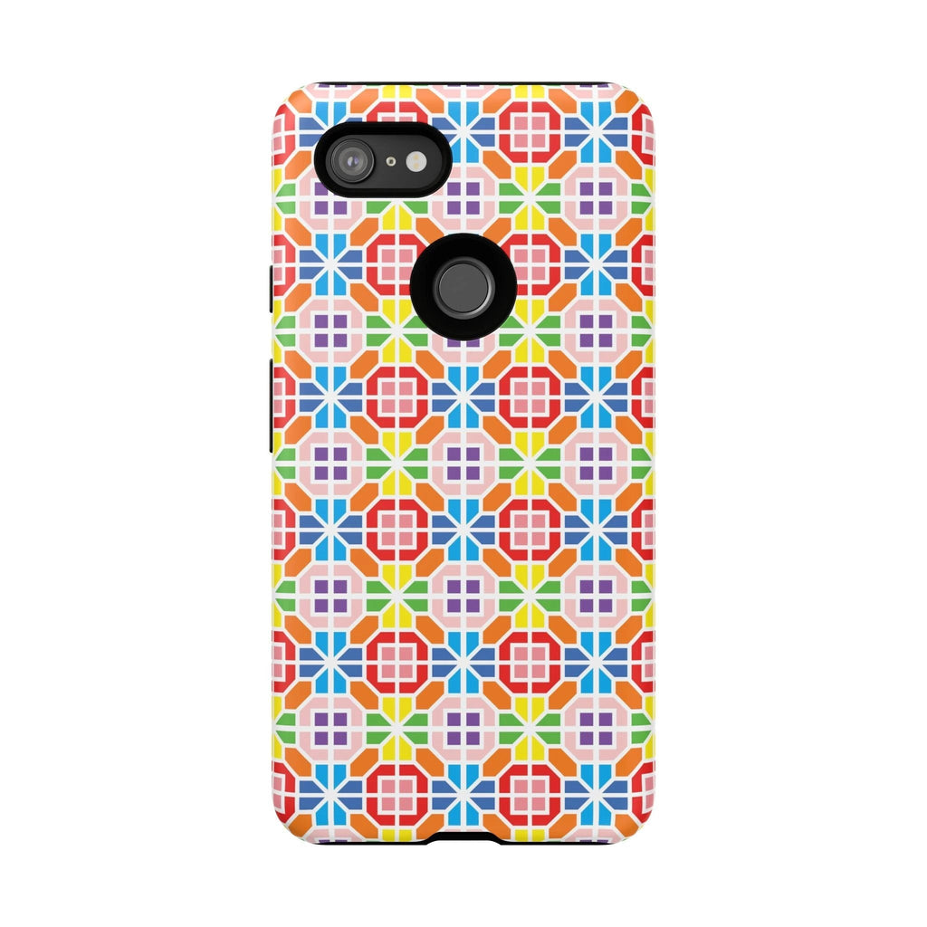 Bespattered Facade Geometric Rainbow Mosaic Tough Case by Bespattered Facade