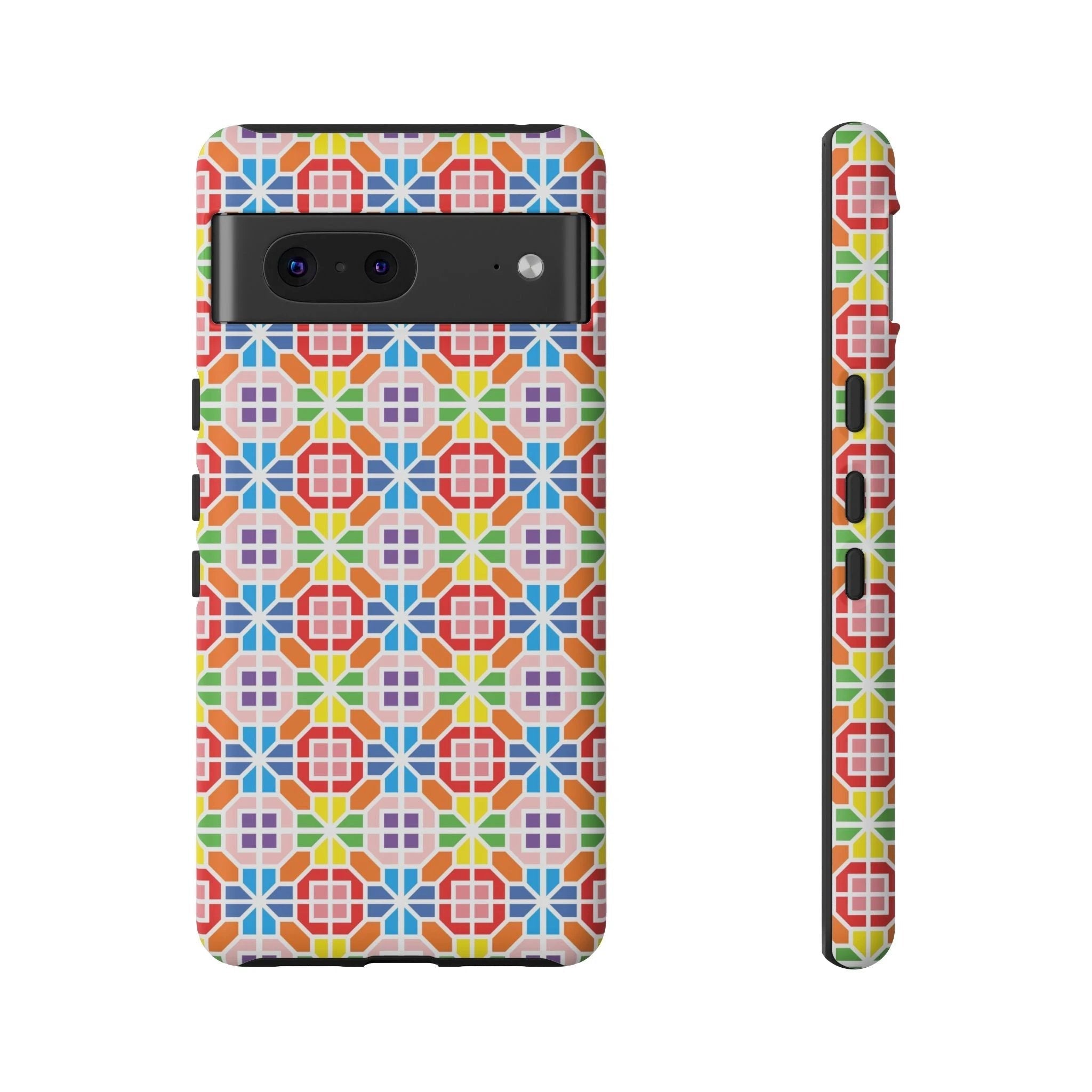Bespattered Facade Geometric Rainbow Mosaic Tough Case by Bespattered Facade