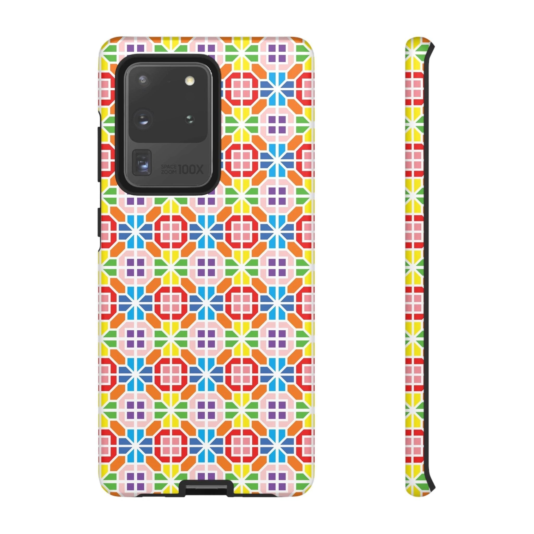 Bespattered Facade Geometric Rainbow Mosaic Tough Case by Bespattered Facade