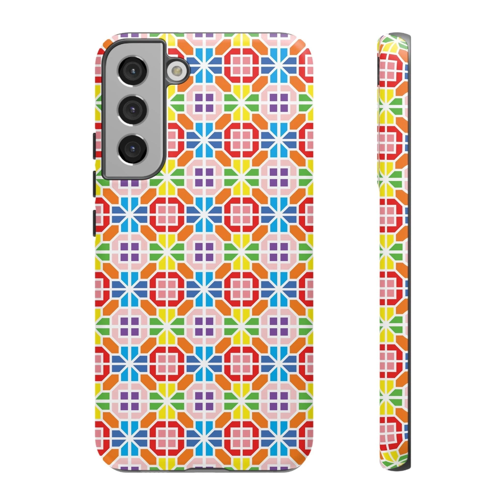 Bespattered Facade Geometric Rainbow Mosaic Tough Case by Bespattered Facade