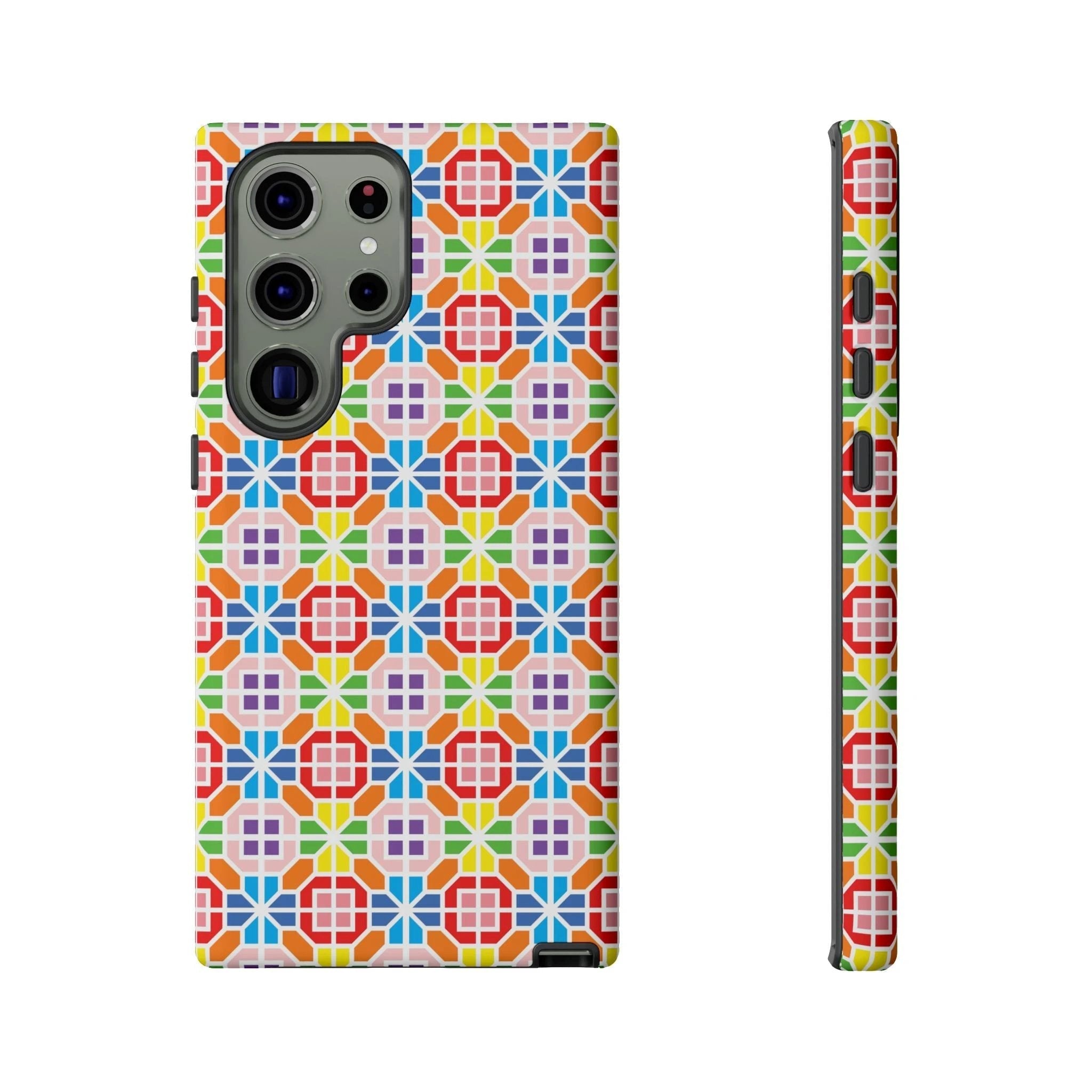 Bespattered Facade Geometric Rainbow Mosaic Tough Case by Bespattered Facade