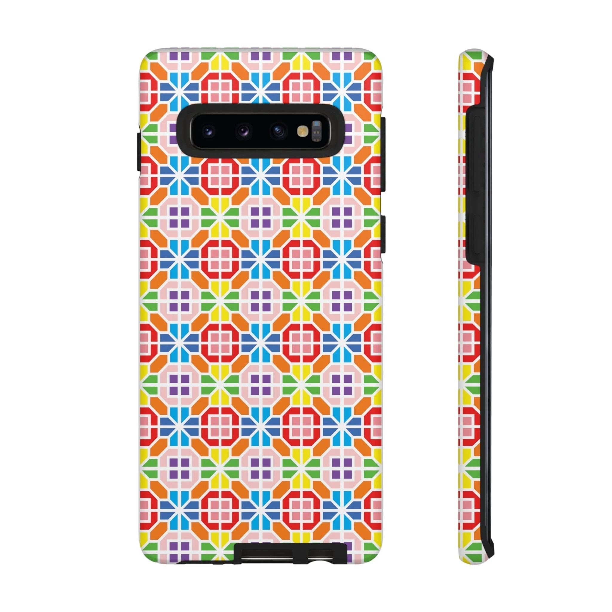 Bespattered Facade Geometric Rainbow Mosaic Tough Case by Bespattered Facade