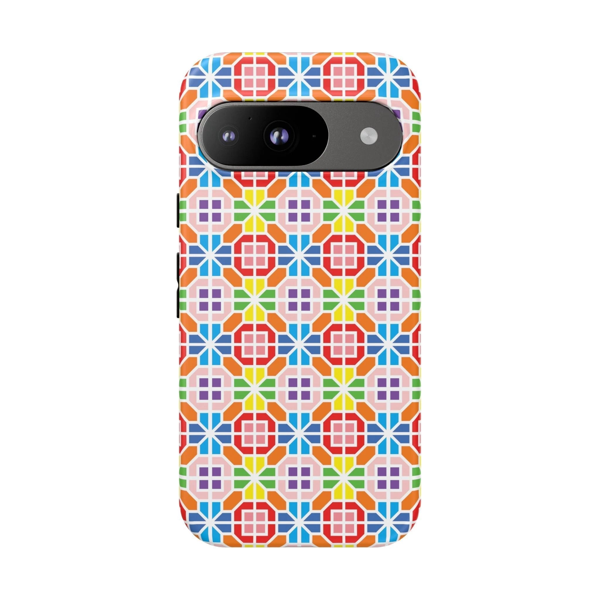 Bespattered Facade Geometric Rainbow Mosaic Tough Case by Bespattered Facade