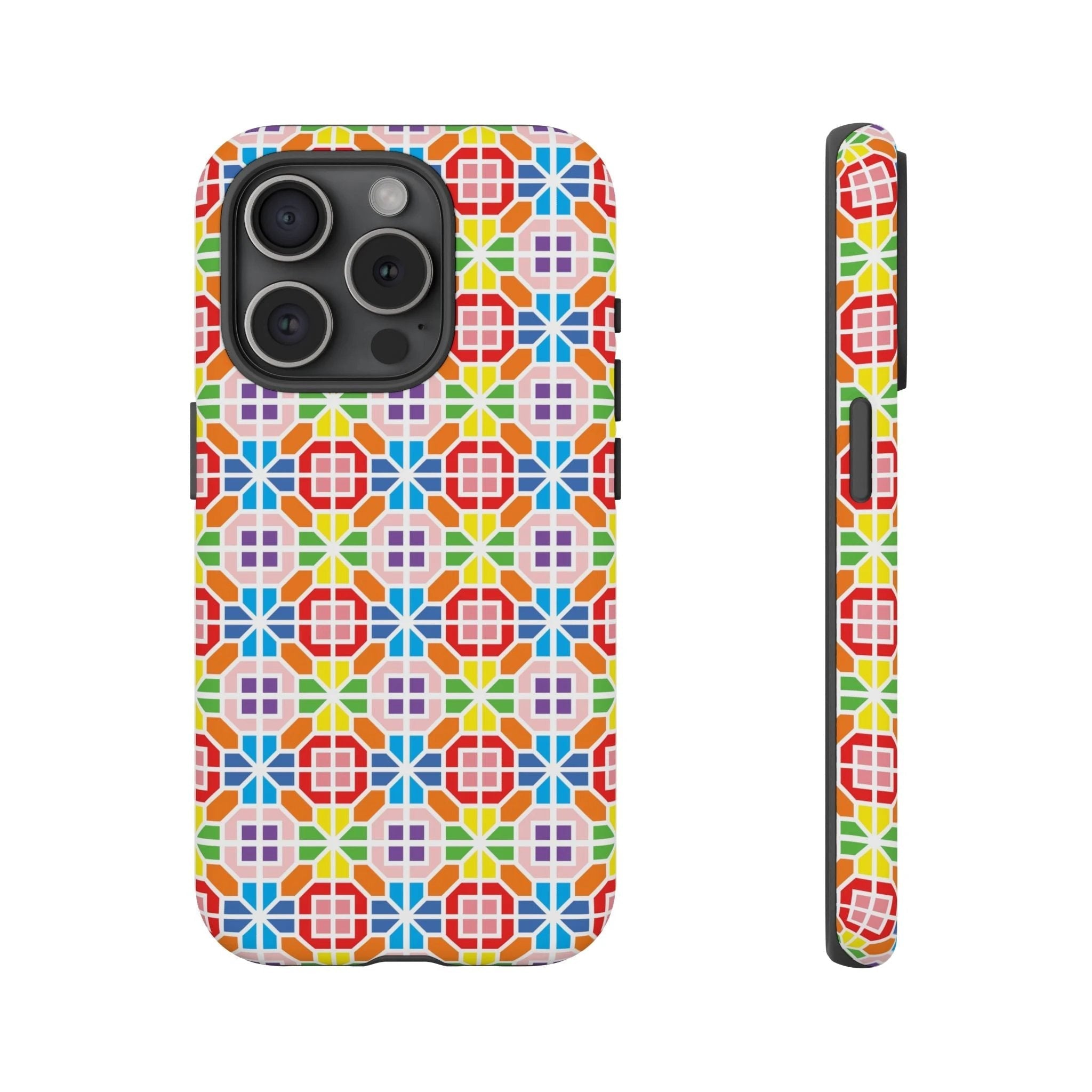 Bespattered Facade Geometric Rainbow Mosaic Tough Case by Bespattered Facade