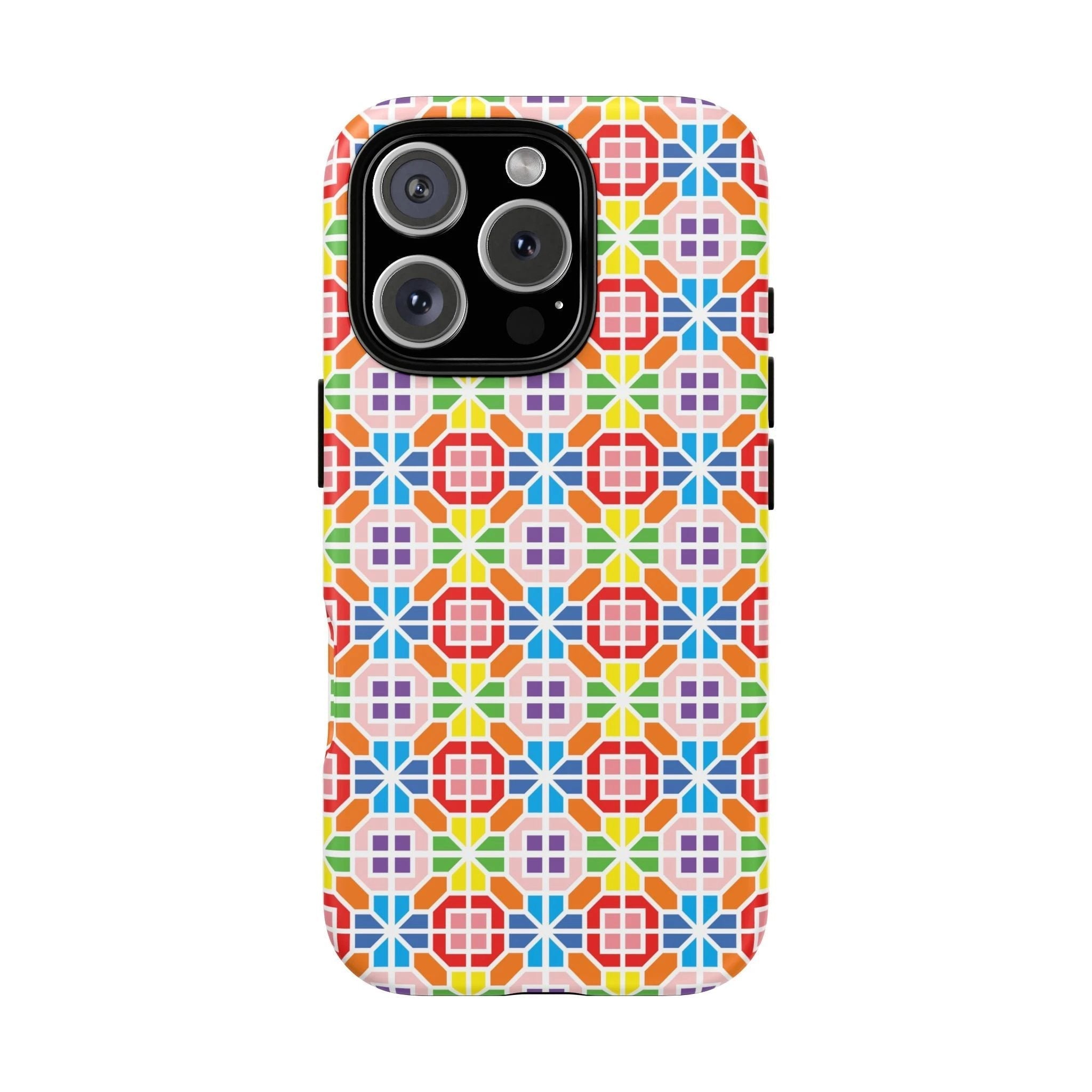 Bespattered Facade Geometric Rainbow Mosaic Tough Case by Bespattered Facade
