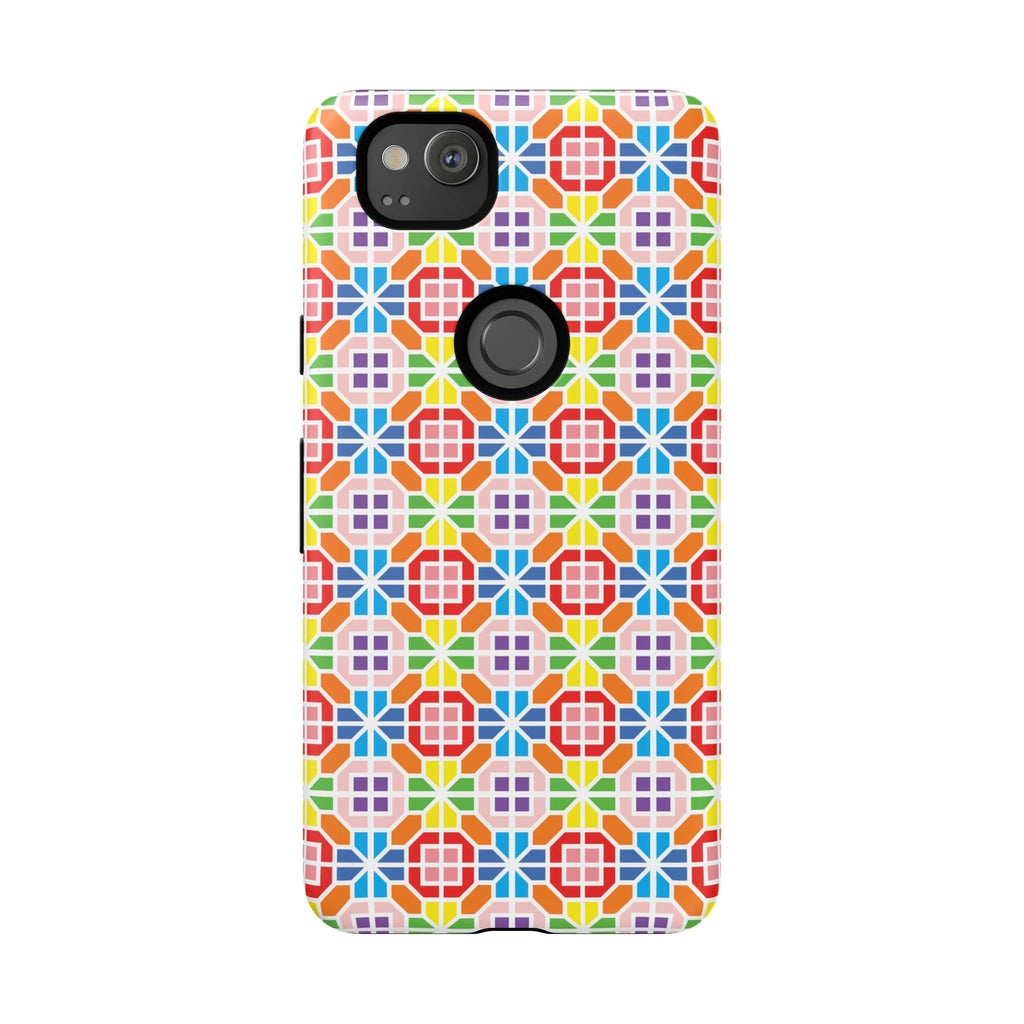Bespattered Facade Geometric Rainbow Mosaic Tough Case by Bespattered Facade