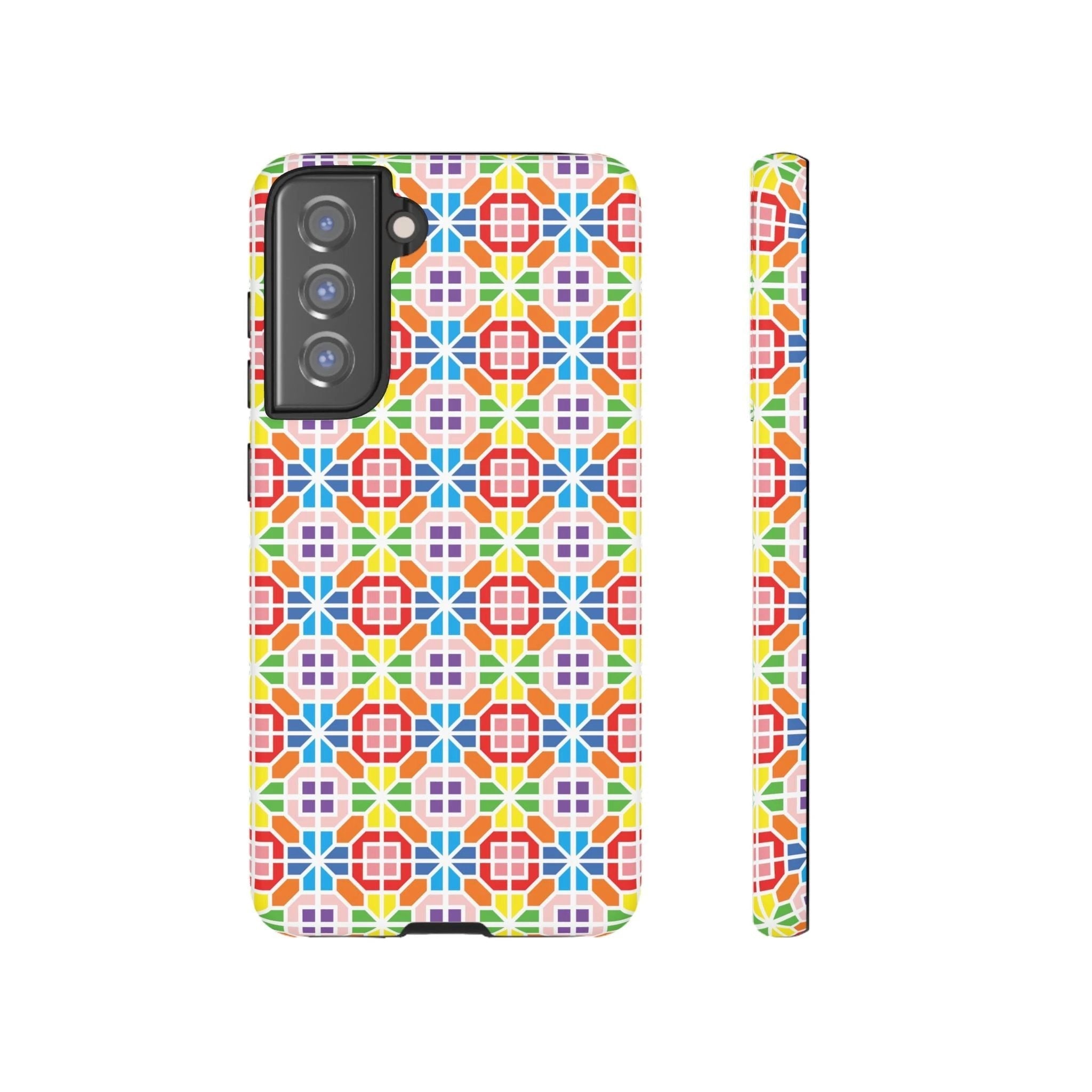 Bespattered Facade Geometric Rainbow Mosaic Tough Case by Bespattered Facade