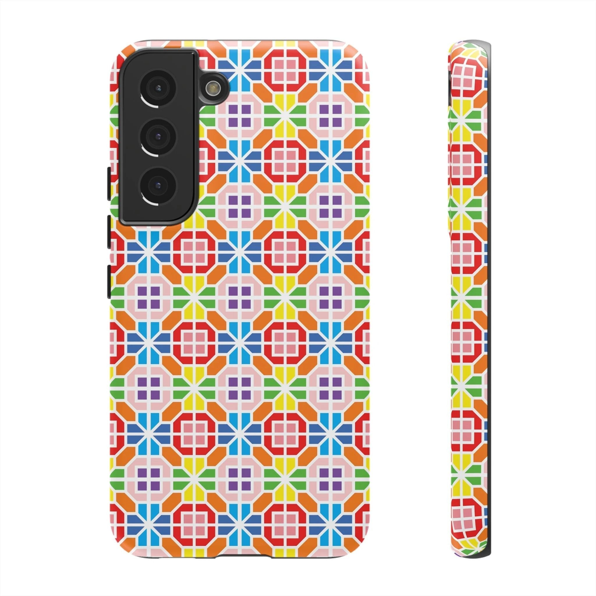 Bespattered Facade Geometric Rainbow Mosaic Tough Case by Bespattered Facade