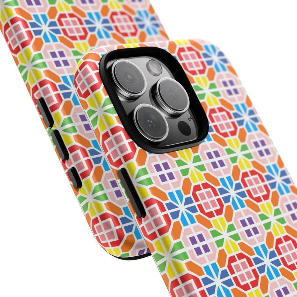 Bespattered Facade Geometric Rainbow Mosaic Tough Case by Bespattered Facade