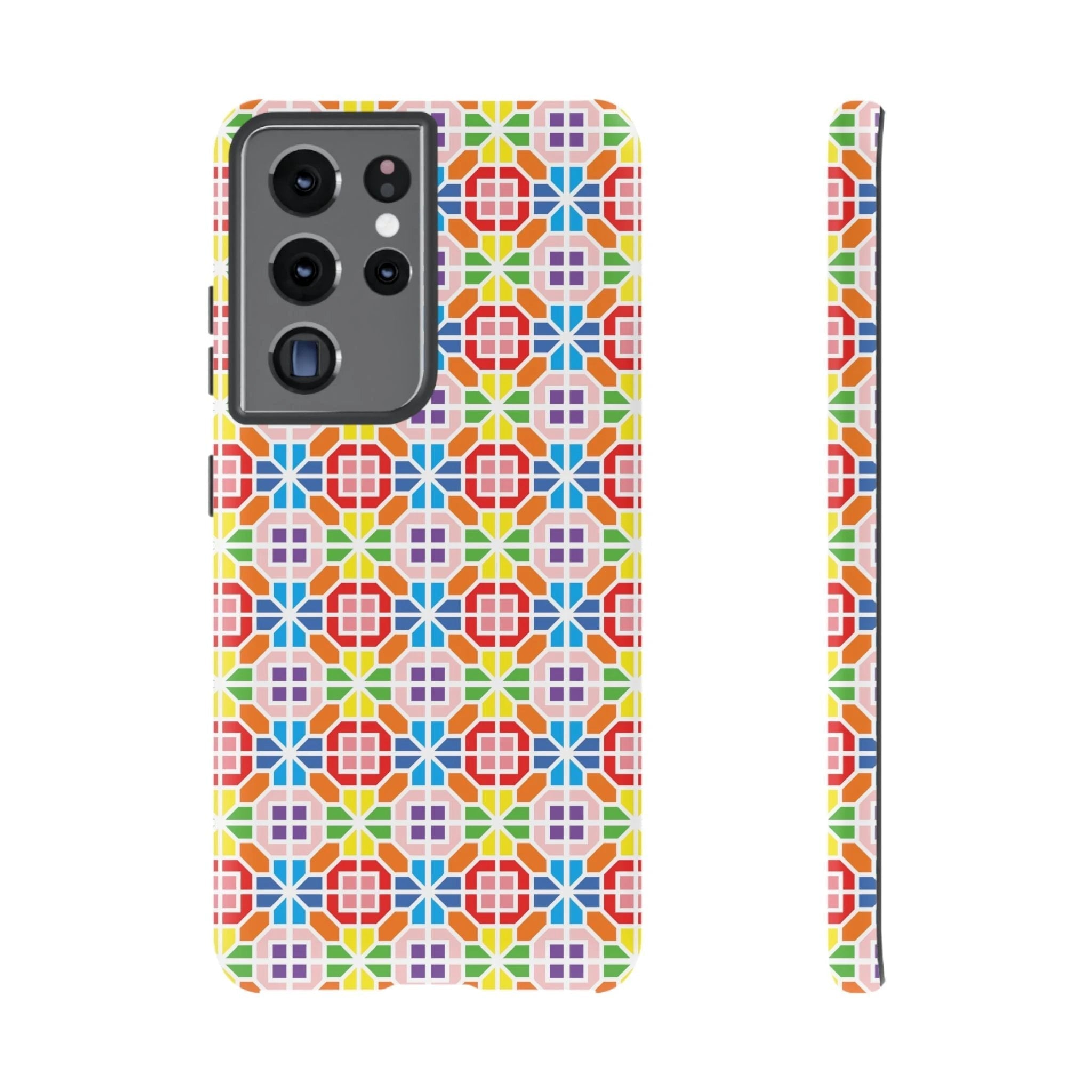 Bespattered Facade Geometric Rainbow Mosaic Tough Case by Bespattered Facade