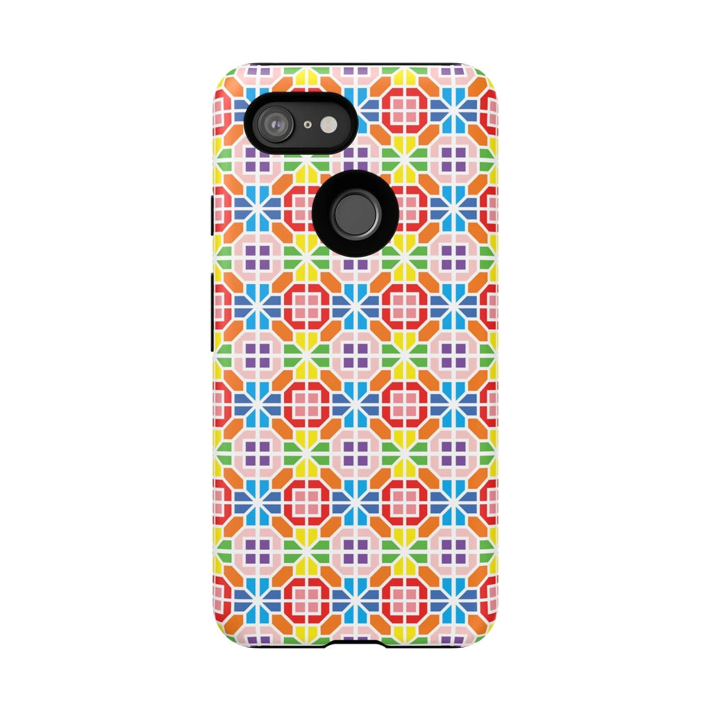 Bespattered Facade Geometric Rainbow Mosaic Tough Case by Bespattered Facade