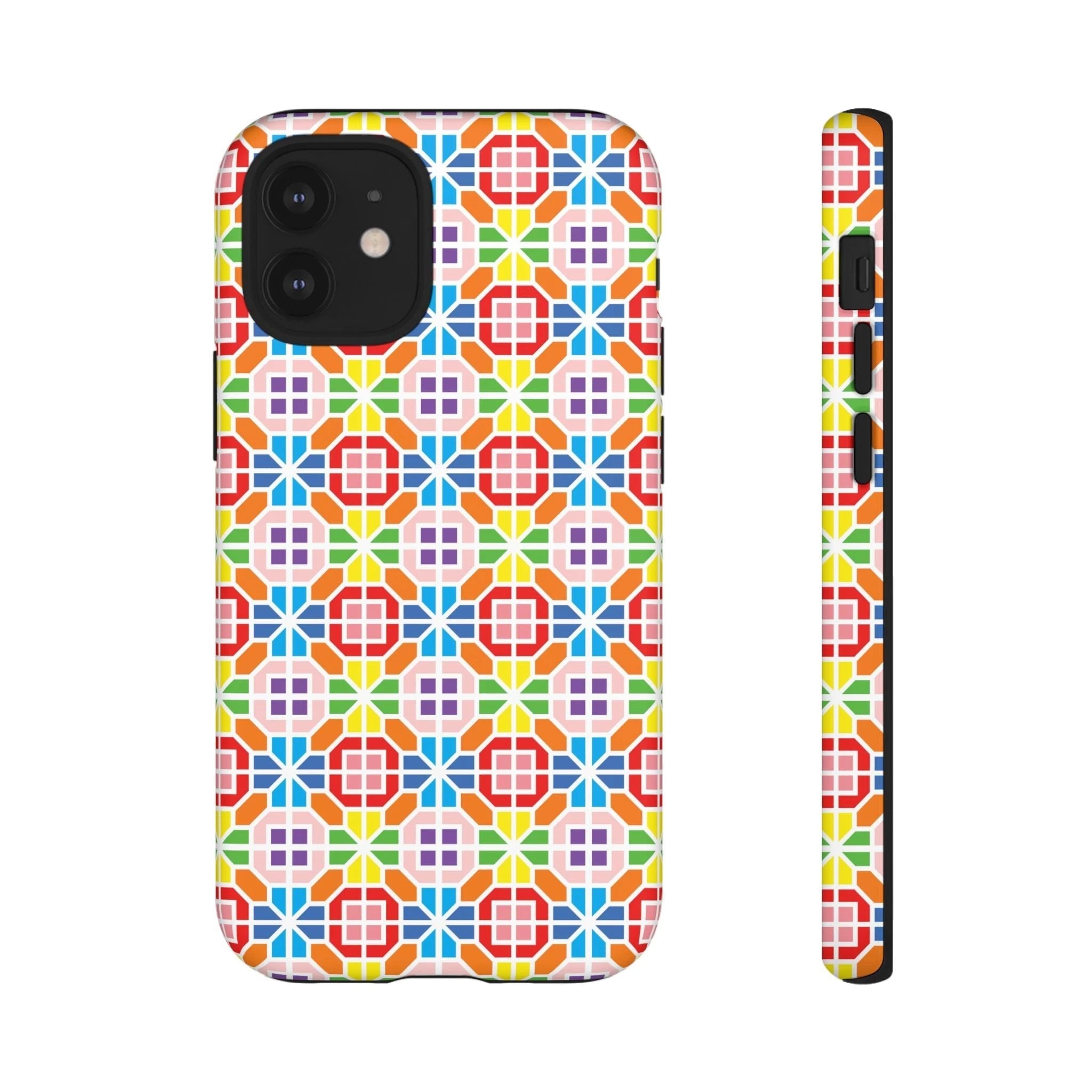 Bespattered Facade Geometric Rainbow Mosaic Tough Case by Bespattered Facade