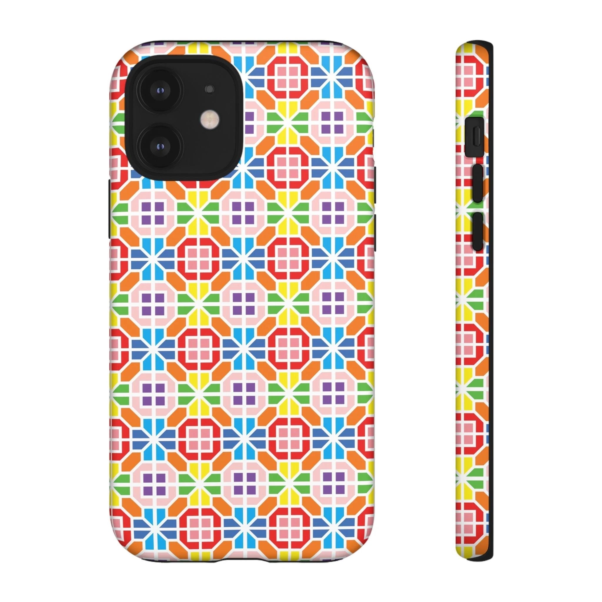 Bespattered Facade Geometric Rainbow Mosaic Tough Case by Bespattered Facade