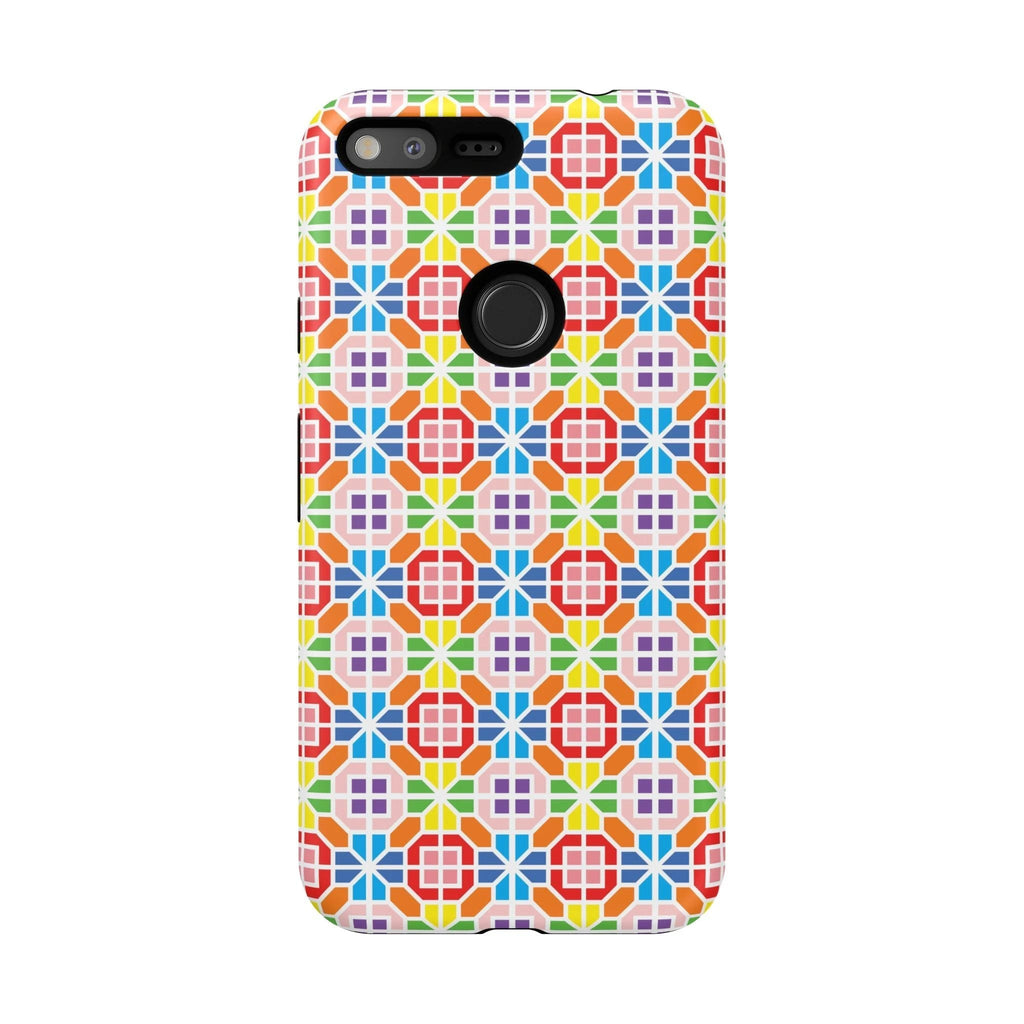 Bespattered Facade Geometric Rainbow Mosaic Tough Case by Bespattered Facade