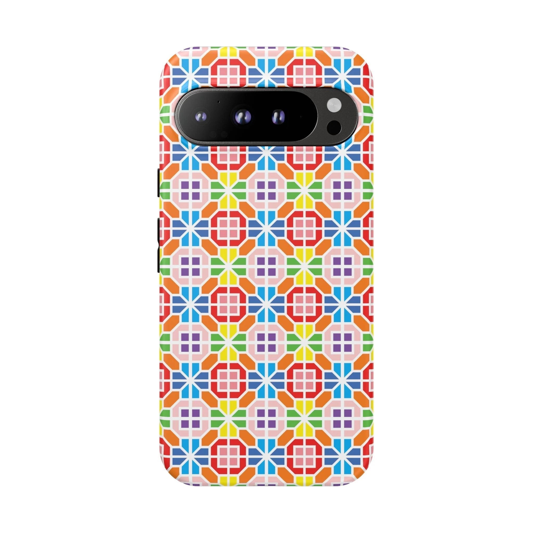 Bespattered Facade Geometric Rainbow Mosaic Tough Case by Bespattered Facade