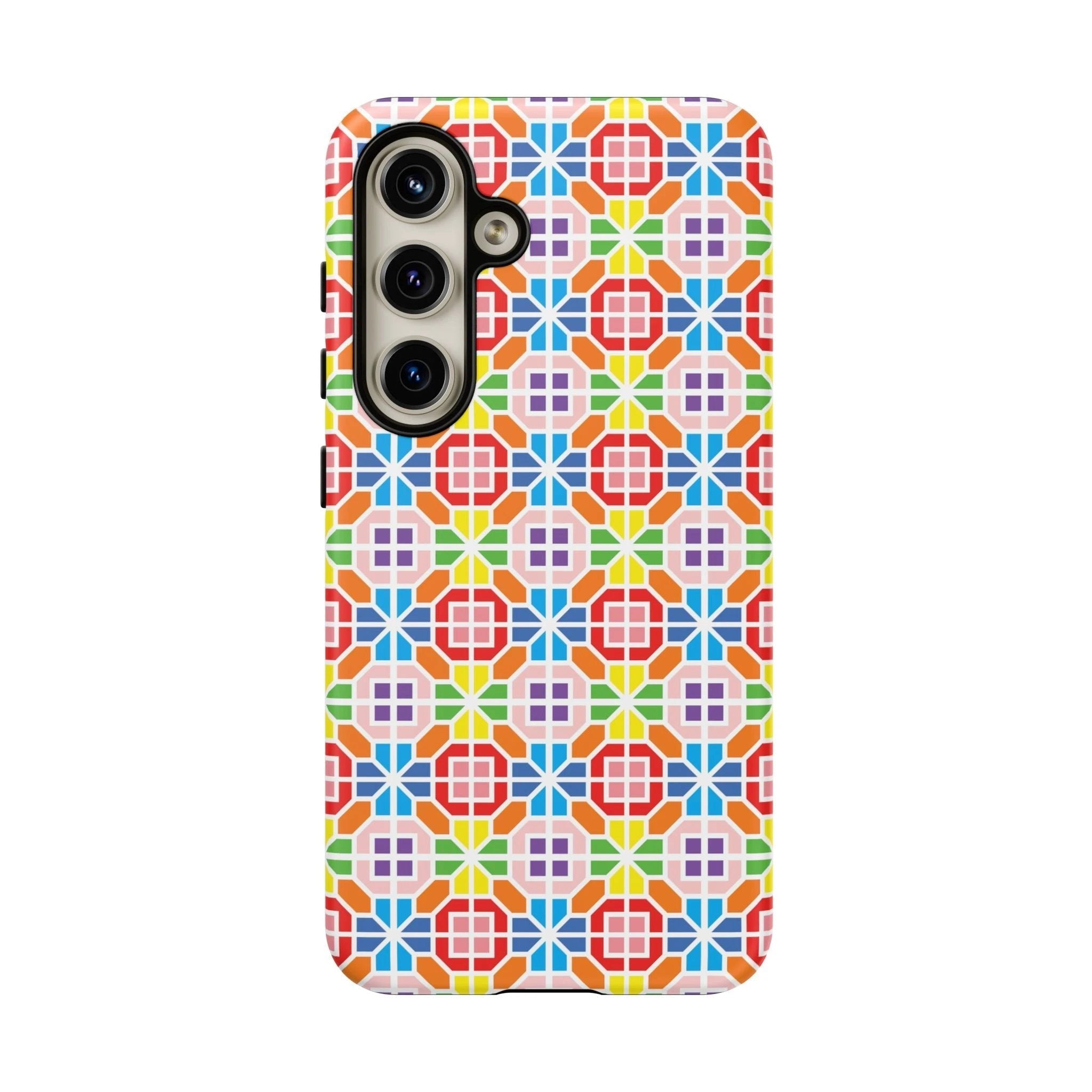Bespattered Facade Geometric Rainbow Mosaic Tough Case by Bespattered Facade