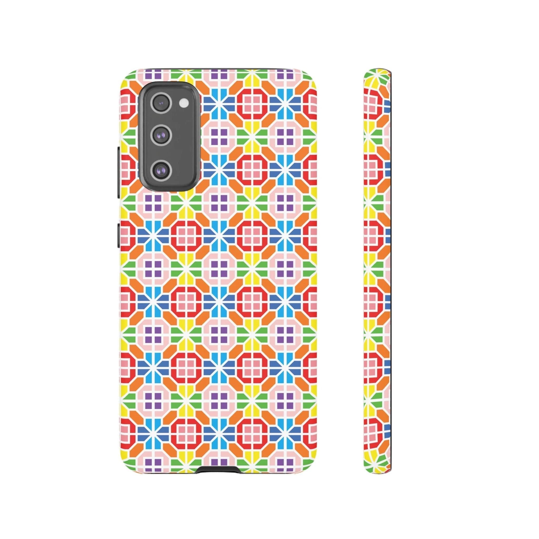 Bespattered Facade Geometric Rainbow Mosaic Tough Case by Bespattered Facade