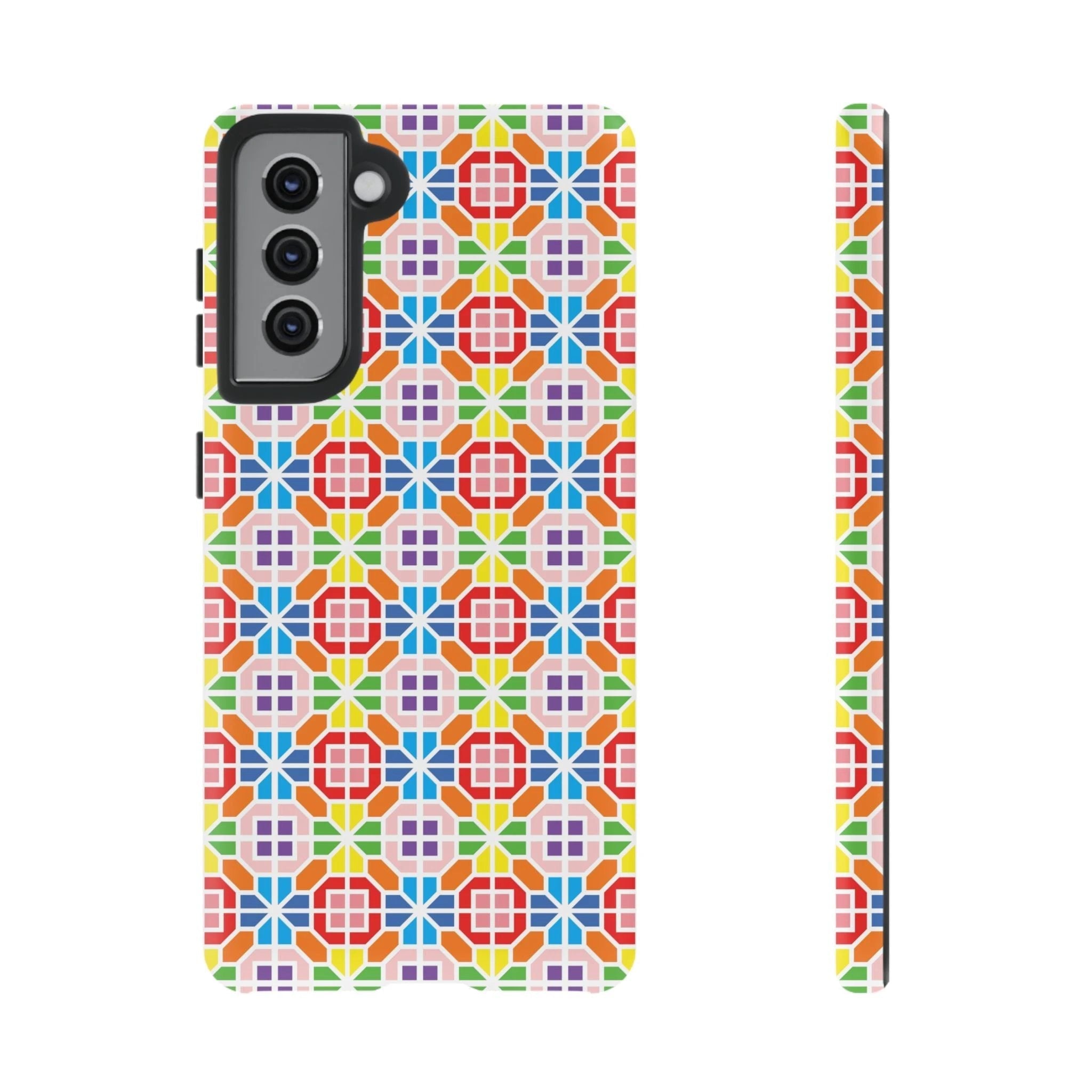 Bespattered Facade Geometric Rainbow Mosaic Tough Case by Bespattered Facade