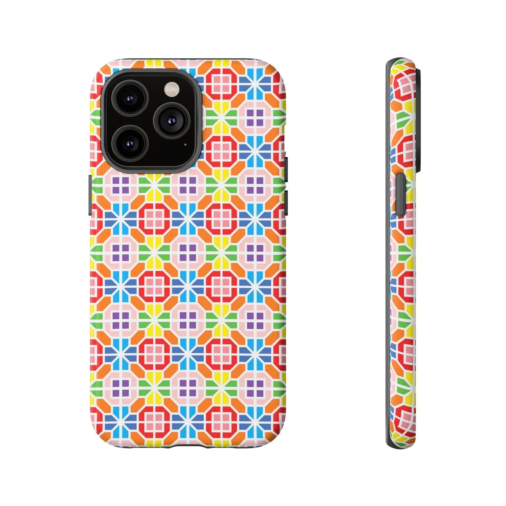 Bespattered Facade Geometric Rainbow Mosaic Tough Case by Bespattered Facade