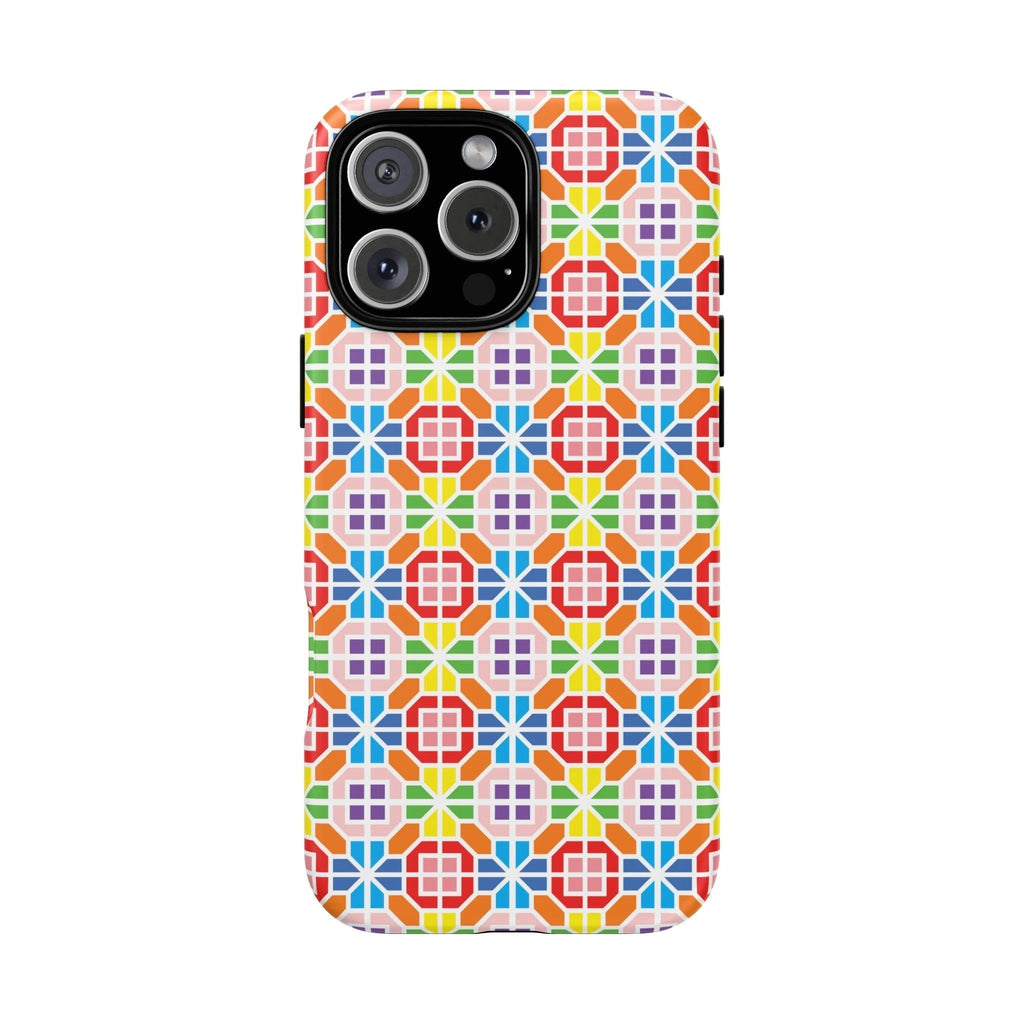 Bespattered Facade Geometric Rainbow Mosaic Tough Case by Bespattered Facade
