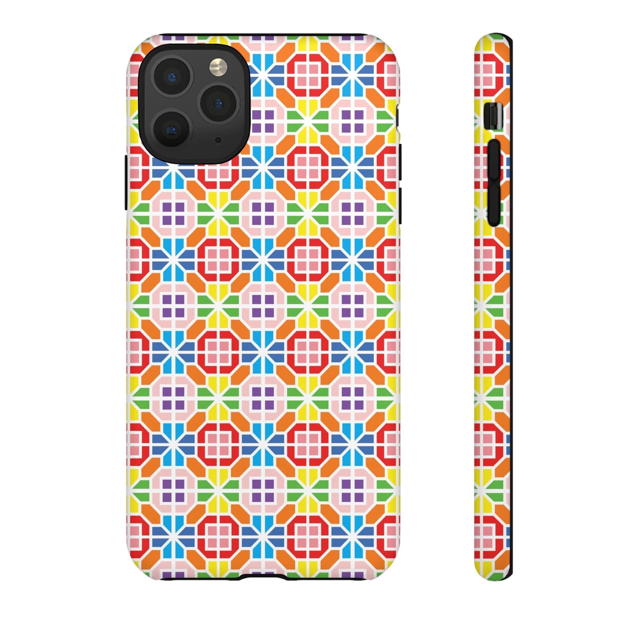 Bespattered Facade Geometric Rainbow Mosaic Tough Case by Bespattered Facade