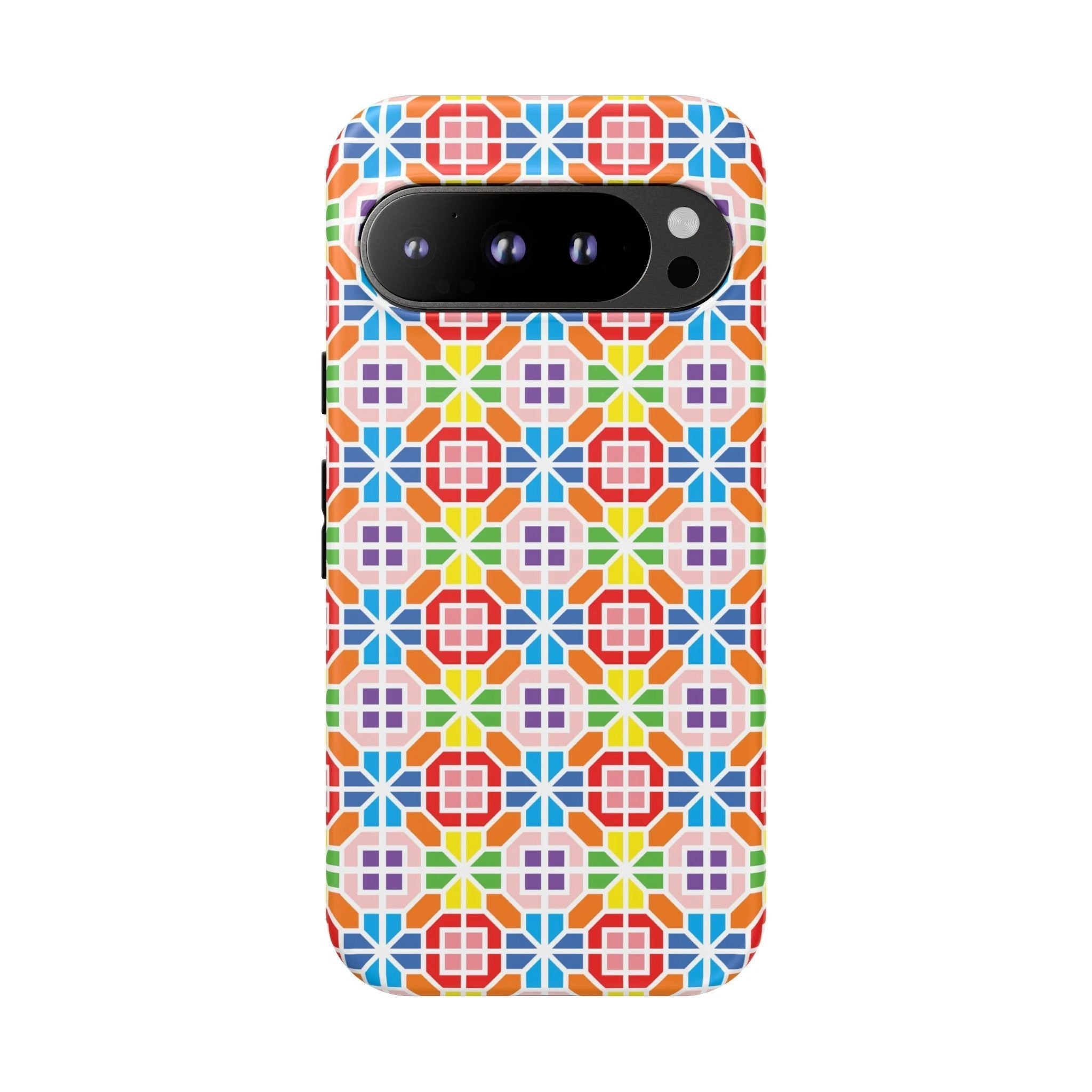 Bespattered Facade Geometric Rainbow Mosaic Tough Case by Bespattered Facade