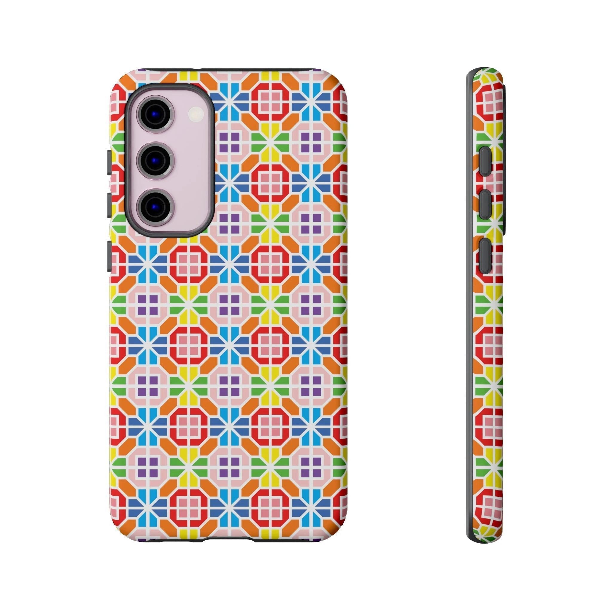 Bespattered Facade Geometric Rainbow Mosaic Tough Case by Bespattered Facade