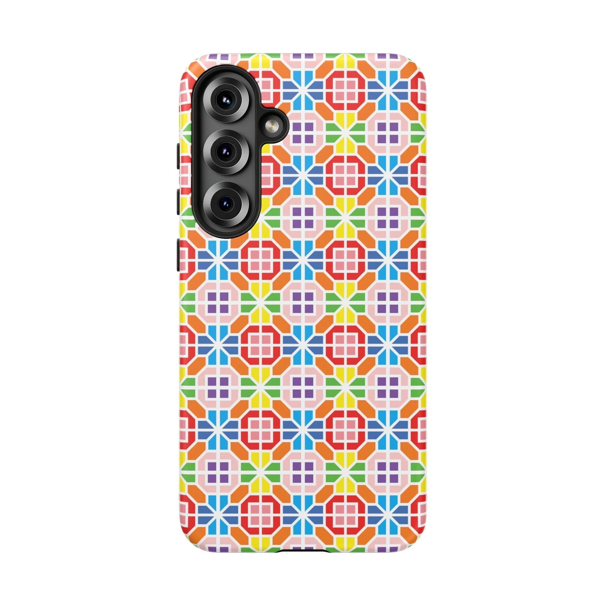 Bespattered Facade Geometric Rainbow Mosaic Tough Case by Bespattered Facade