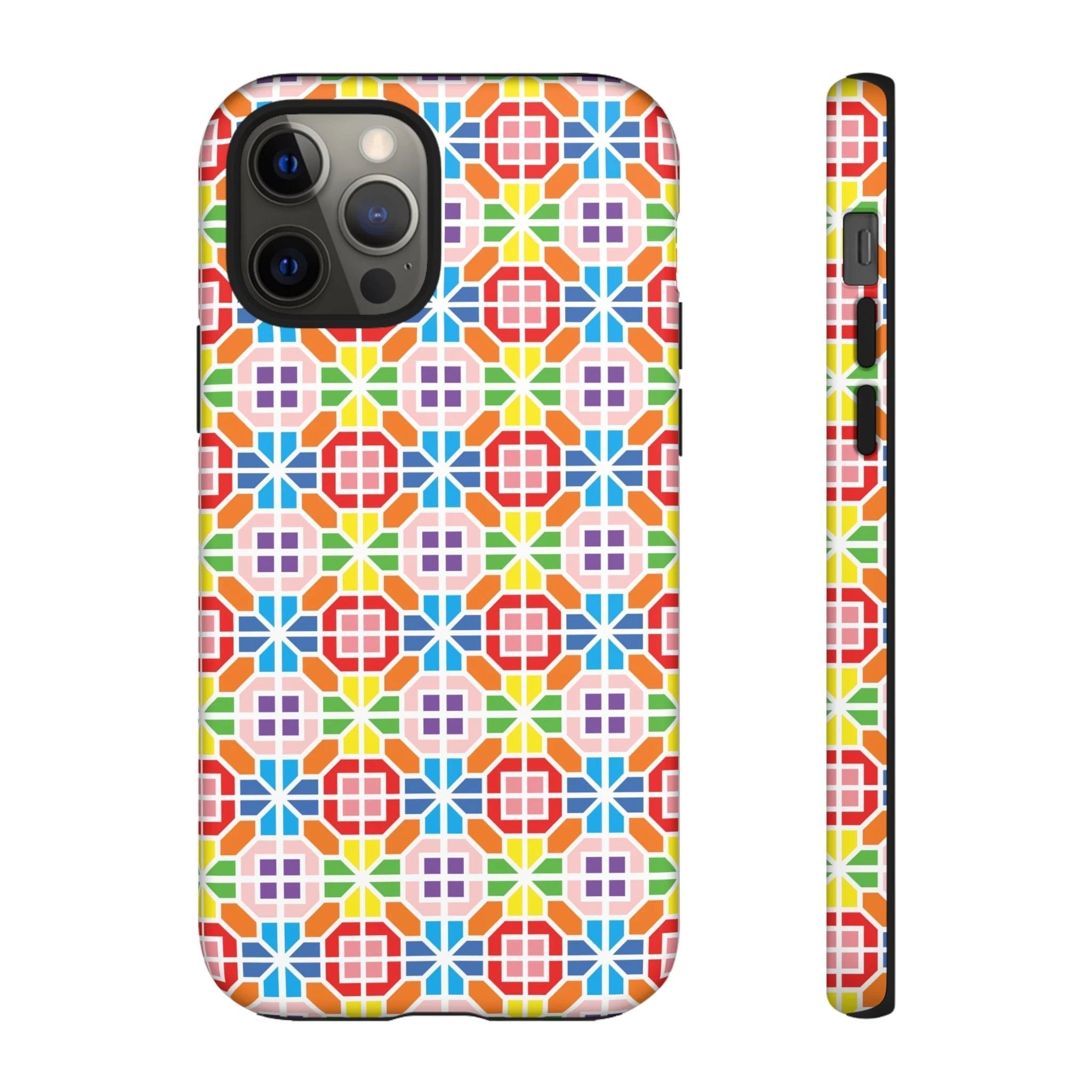 Bespattered Facade Geometric Rainbow Mosaic Tough Case by Bespattered Facade