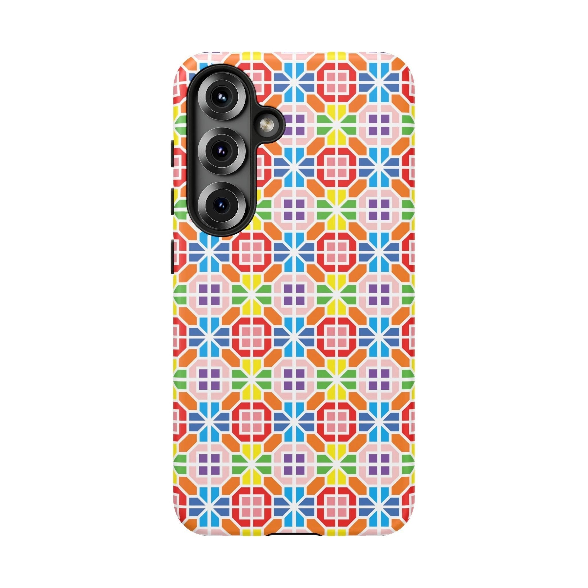 Bespattered Facade Geometric Rainbow Mosaic Tough Case by Bespattered Facade