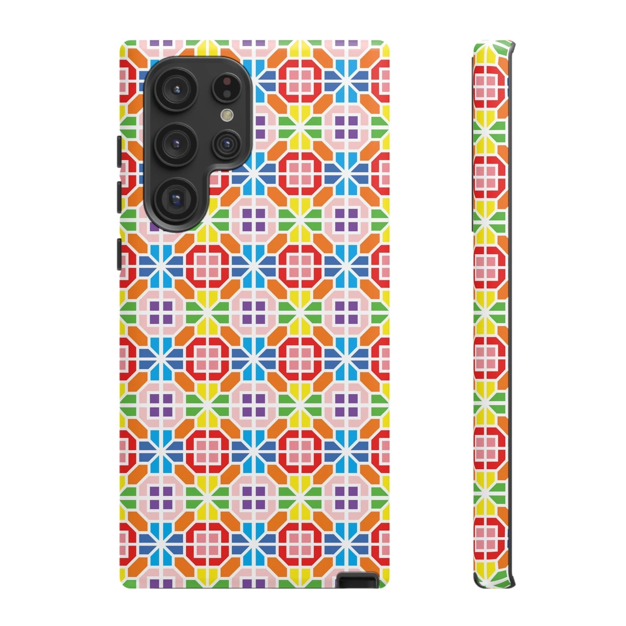 Bespattered Facade Geometric Rainbow Mosaic Tough Case by Bespattered Facade