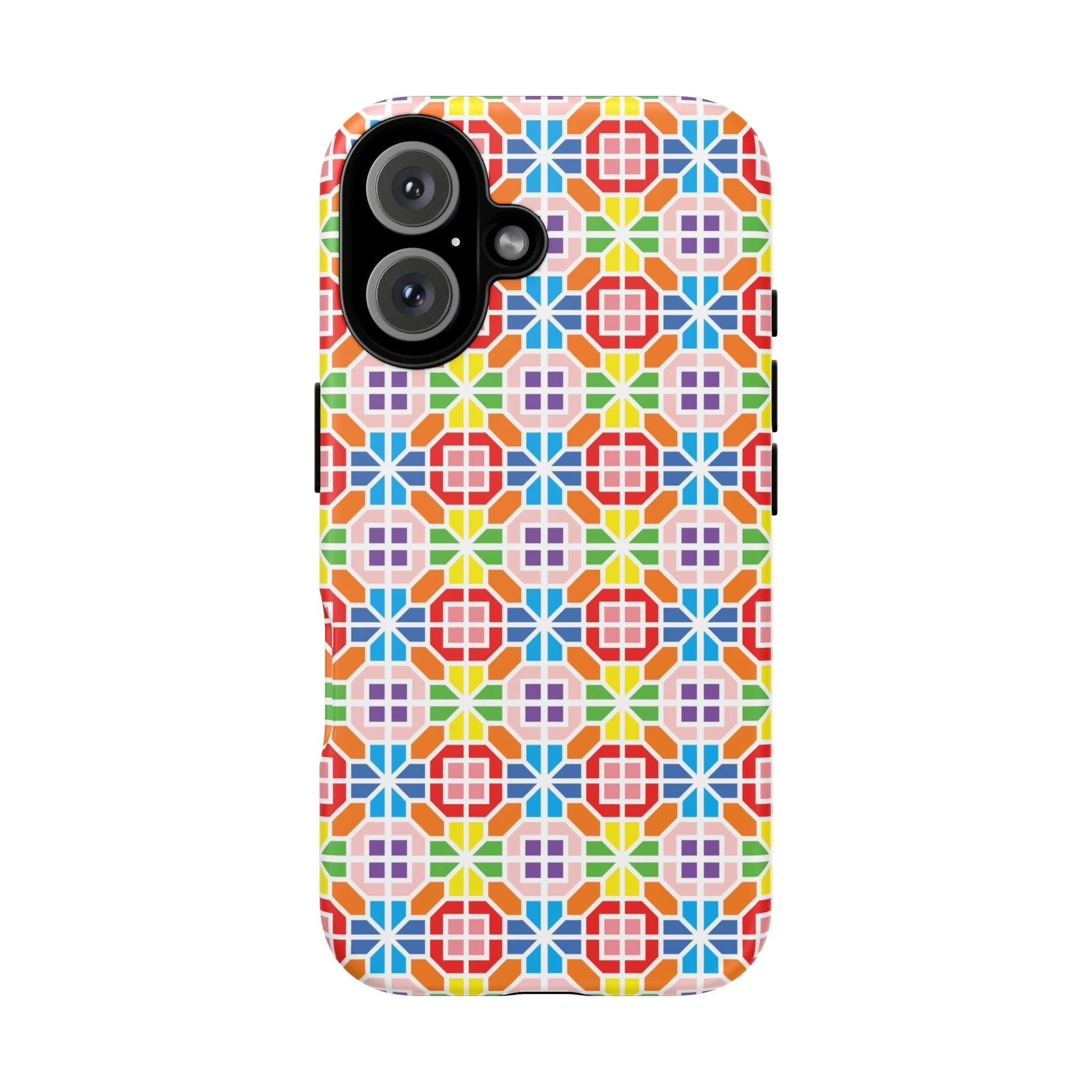Bespattered Facade Geometric Rainbow Mosaic Tough Case by Bespattered Facade