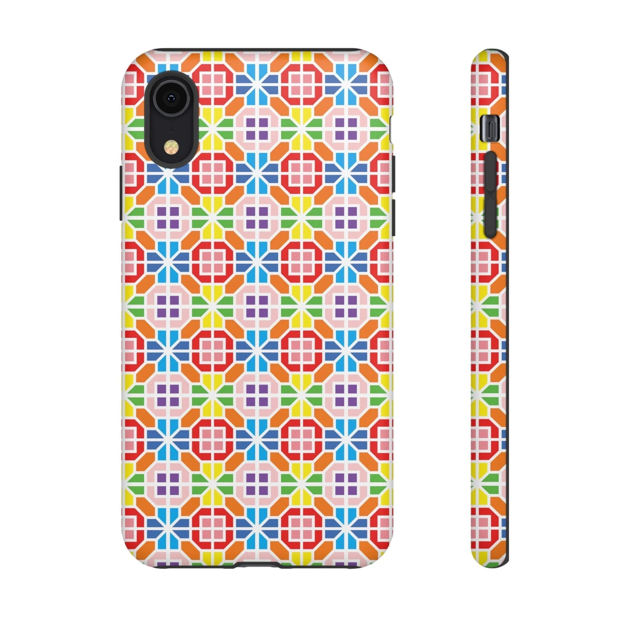 Bespattered Facade Geometric Rainbow Mosaic Tough Case by Bespattered Facade