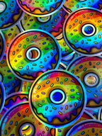 Bespattered Facade Holographic Rainbow Sprinkle Donut Sticker by Bespattered Facade