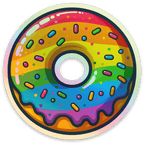 Bespattered Facade Holographic Rainbow Sprinkle Donut Sticker by Bespattered Facade