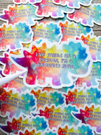 Bespattered Facade I'm a Dinosaur Now Rainbow Sticker by Bespattered Facade
