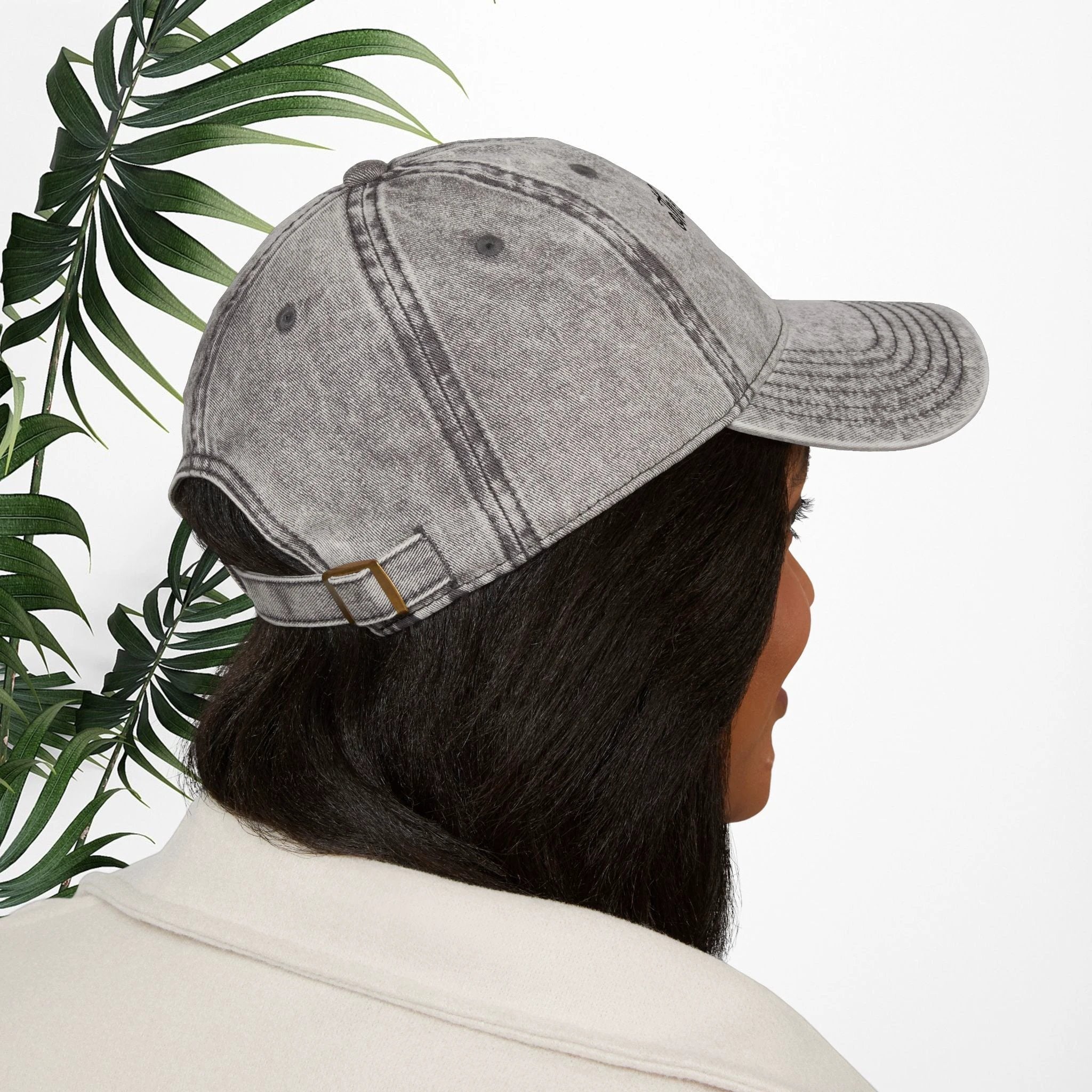 Bespattered Facade "I'm Fine" Black Embroidered Vintage Cap by Bespattered Facade