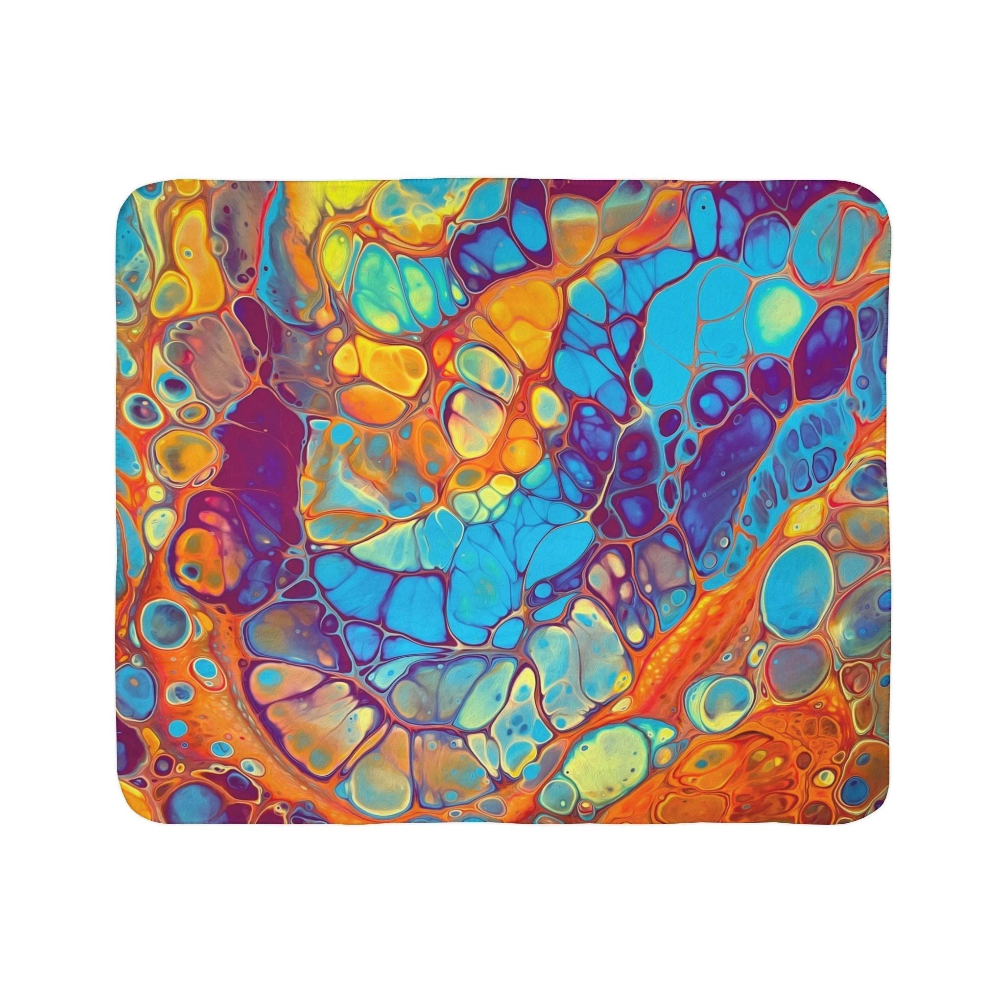 Bespattered Facade Intergalactic Rainbow Fleece Sherpa Blanket | 2 Colors & Sizes by Bespattered Facade